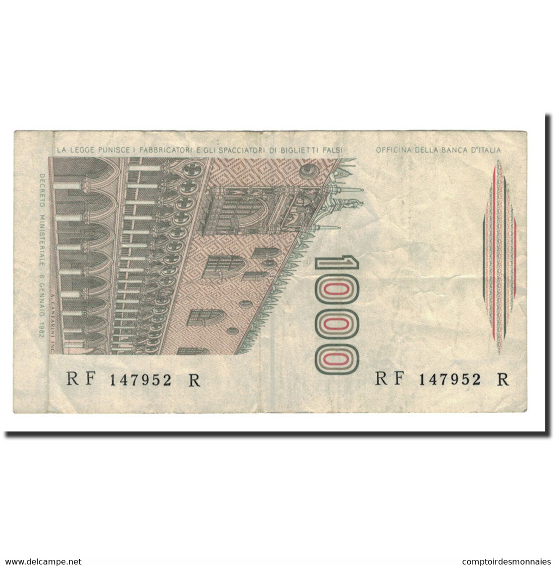 Billet, Italie, 1000 Lire, 1982, 1982-01-06, KM:109b, TTB+ - 1000 Lire