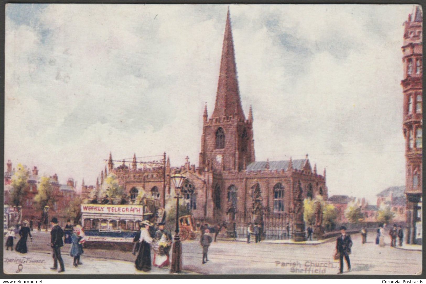 Parish Church, Sheffield, Yorkshire, 1904 - Tuck's Oilette Postcard - Sheffield
