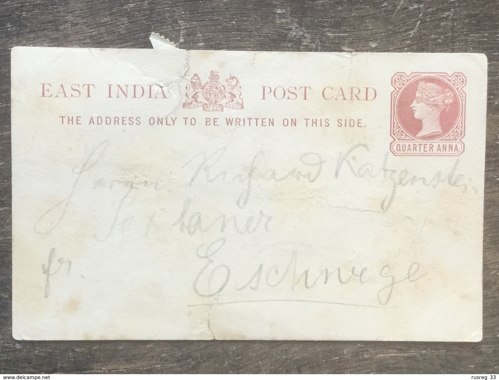 D7 India Inde Indien Stationery Entier Postal Ganzsache Psc A 1 To Eschwege - 1882-1901 Empire