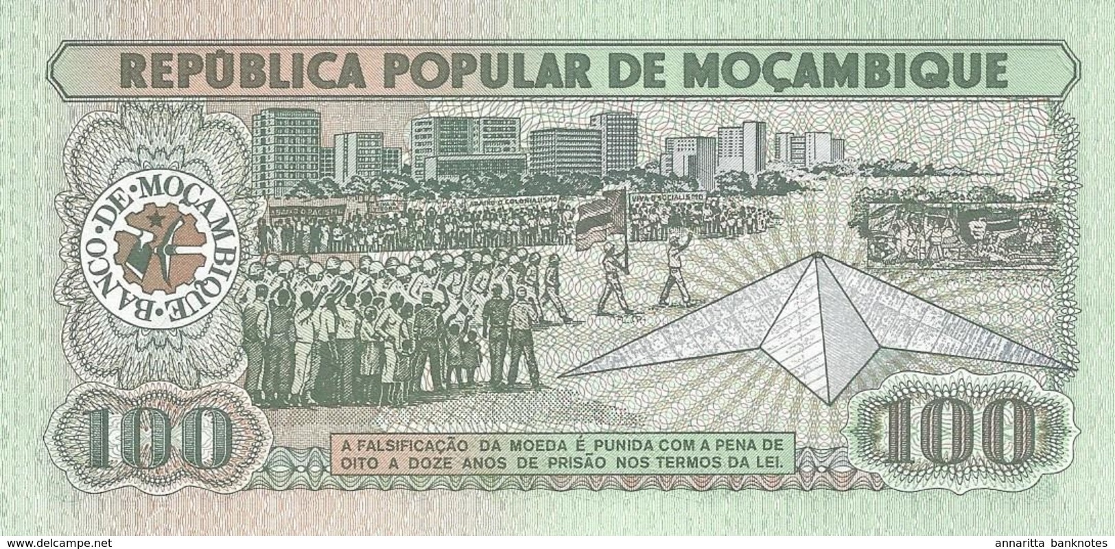 MOZAMBIQUE 100 METICAIS 1989 P-130c UNC  [MZ215d] - Mozambique