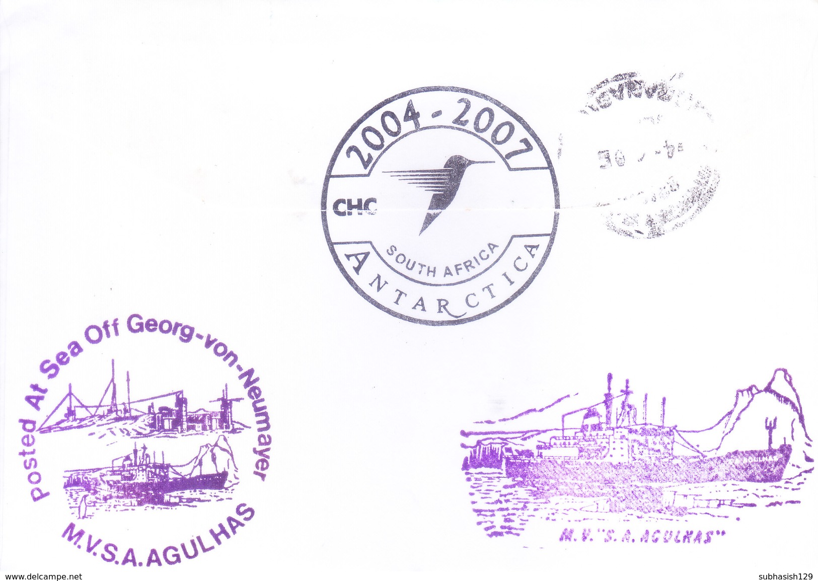SOUTH AFRICA - ANTARCTIC EXPEDITION - 2005 - 44TH EXPEDITION, MV AGULHAS, SANAE CRUISE - COMMERCIALLY SENT TO INDIA - Lettres & Documents