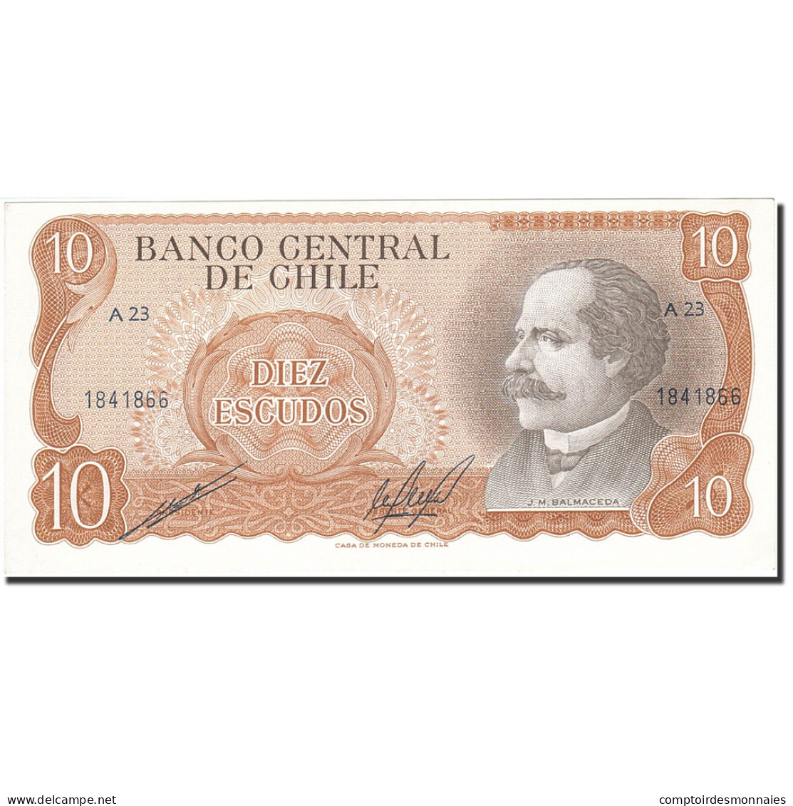 Billet, Chile, 10 Escudos, 1967-1976, Undated, KM:142, SUP+ - Chili