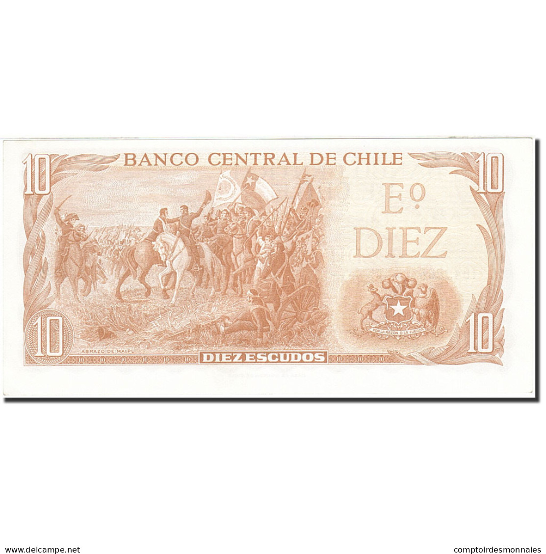 Billet, Chile, 10 Escudos, 1967-1976, Undated, KM:142, SUP+ - Chili