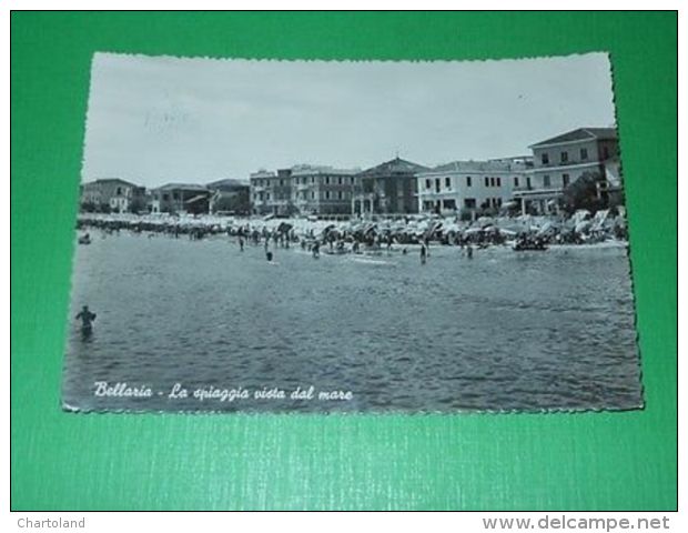 Cartolina Bellaria - La Spiaggia Vista Dal Mare 1958 - Rimini