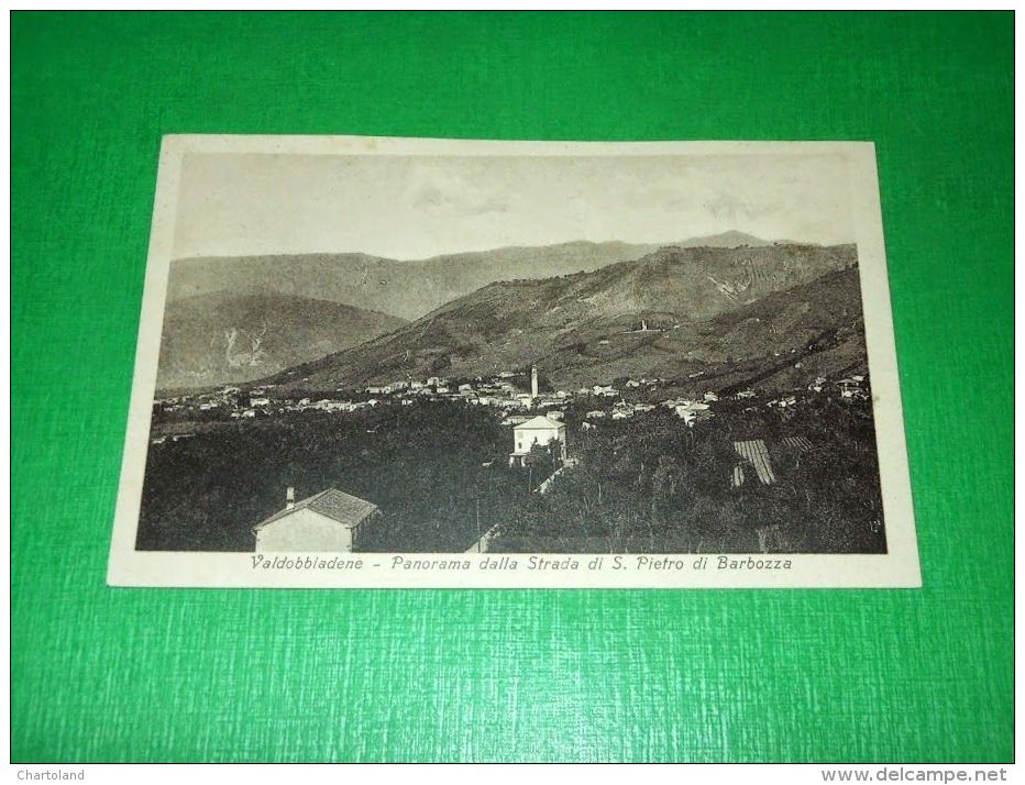 Cartolina Valdobbiadene - Panorama Dalla Strada Di S. Pietro Di Barbozza 1924 - Treviso