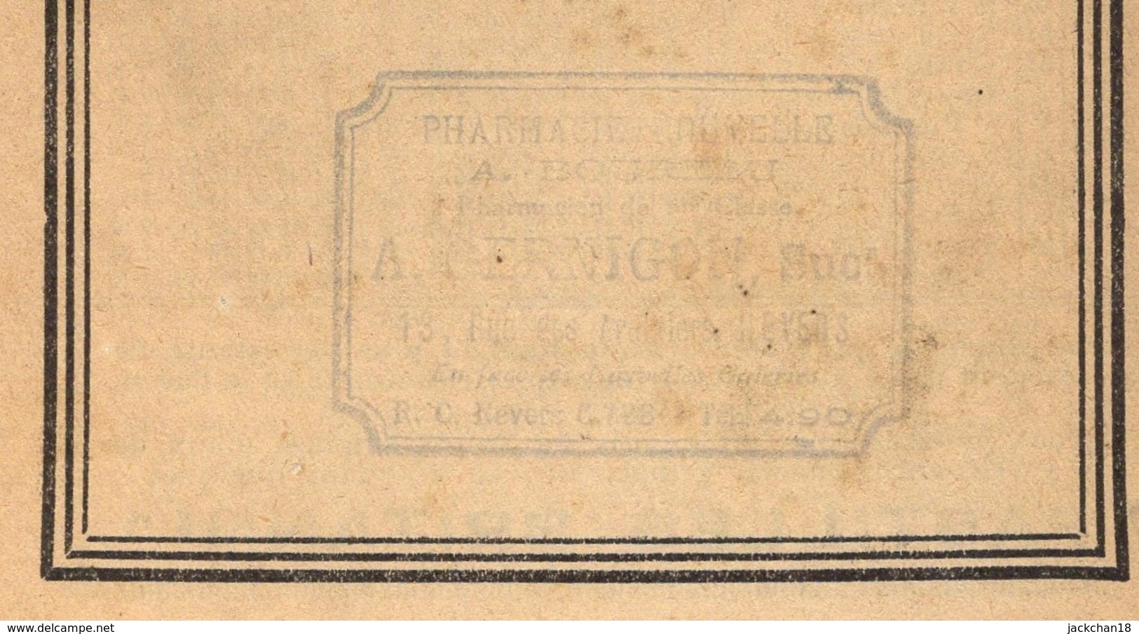 -- ALMANACH PORTE BONHEUR - OFFERT PAR UNE PHARMACIE DE NEVERS (Nièvre) -- - Autres & Non Classés