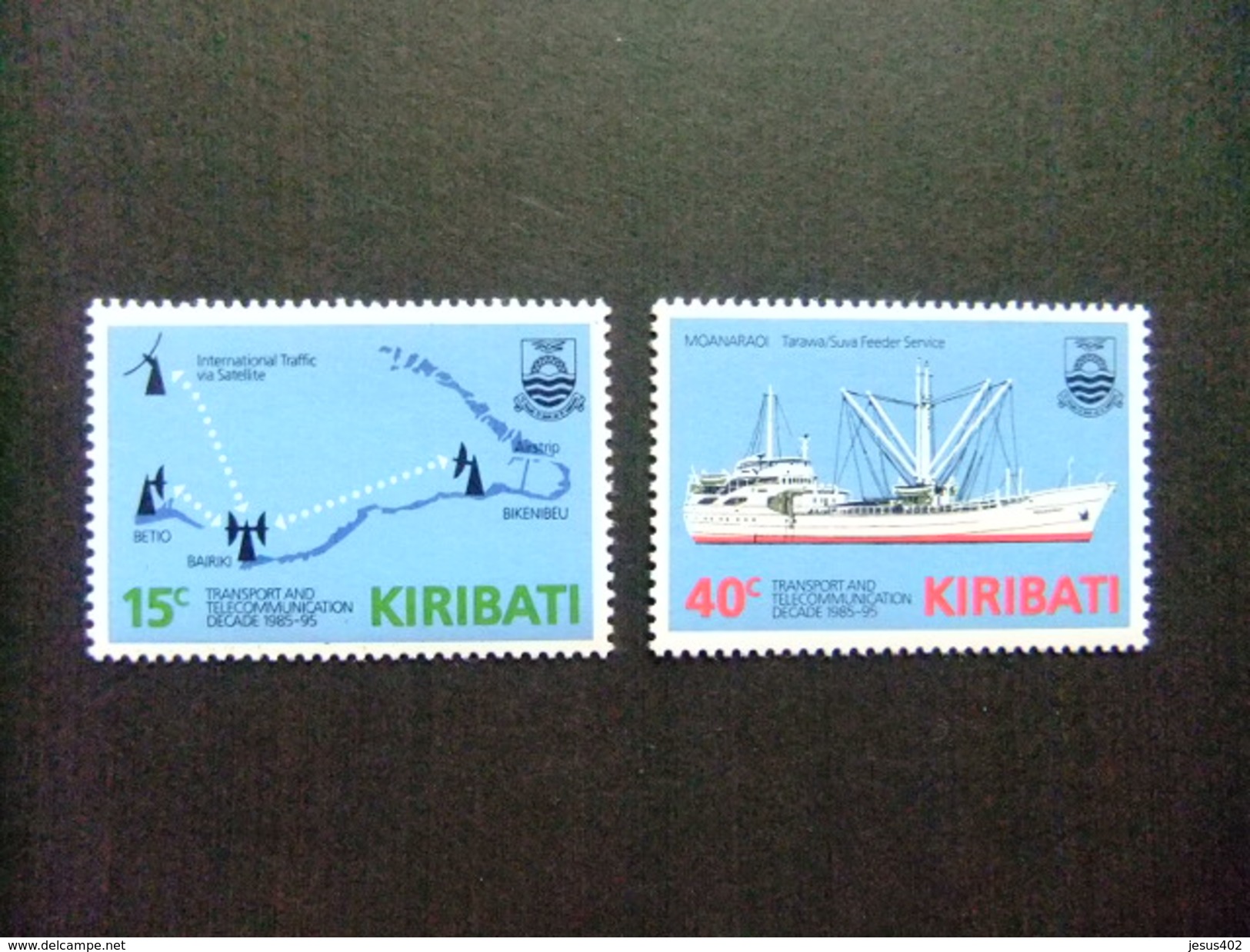 KIRIBATI Ex GILBERT 1985 TRANSPORTES Y COMUNICACIONES Yvert N 147 / 48 ** MNH - Kiribati (1979-...)