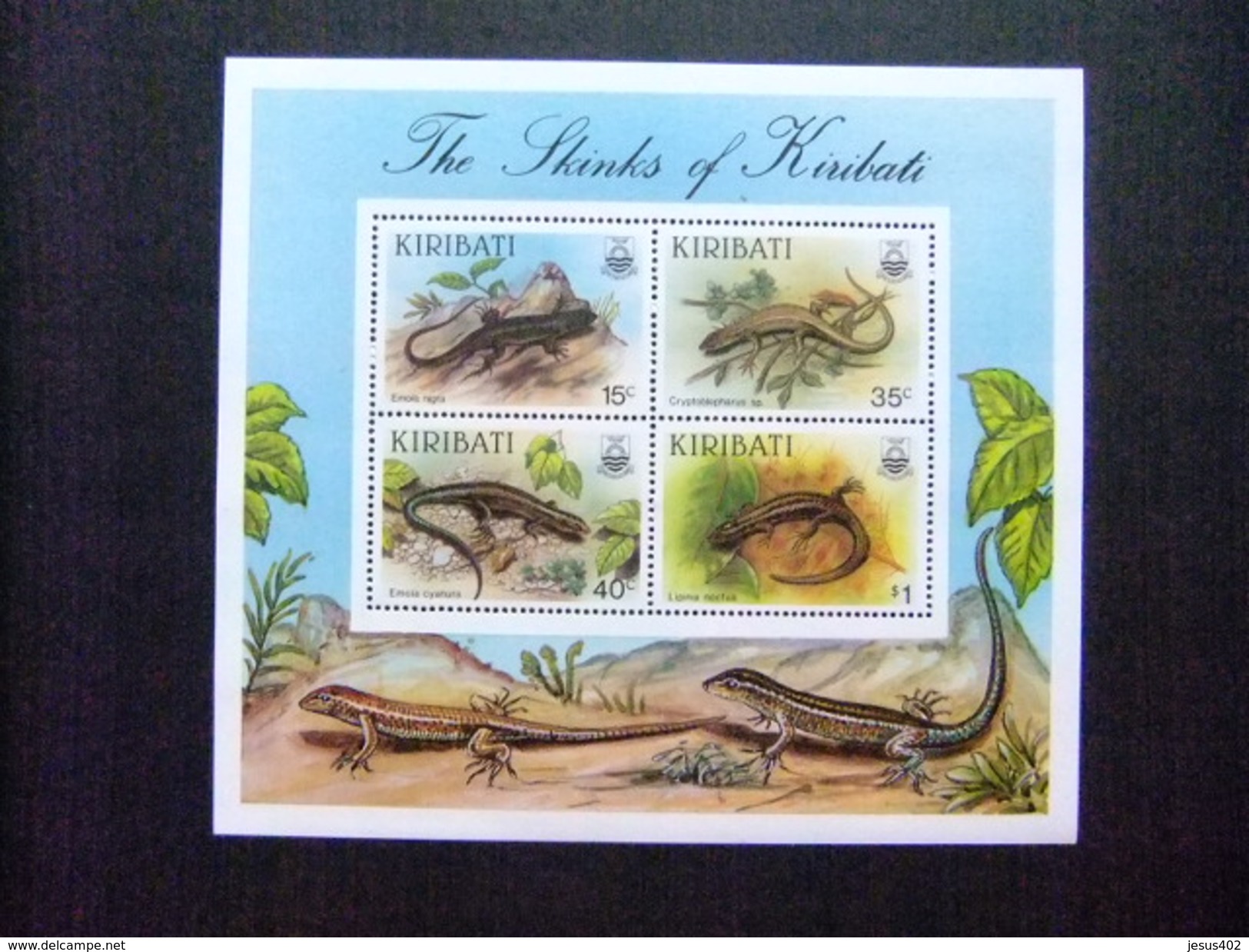 KIRIBATI Ex GILBERT 1987 FAUNA LAGARTOS Yvert N Bloc 8 ** MNH - Kiribati (1979-...)