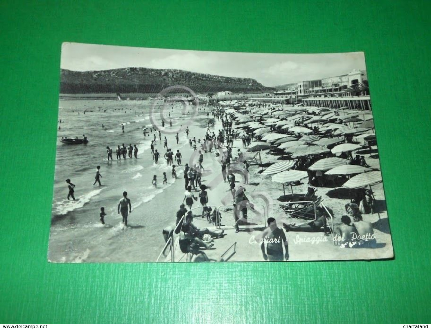 Cartolina Cagliari - Spiaggia Del Poetto 1955 Ca - Cagliari