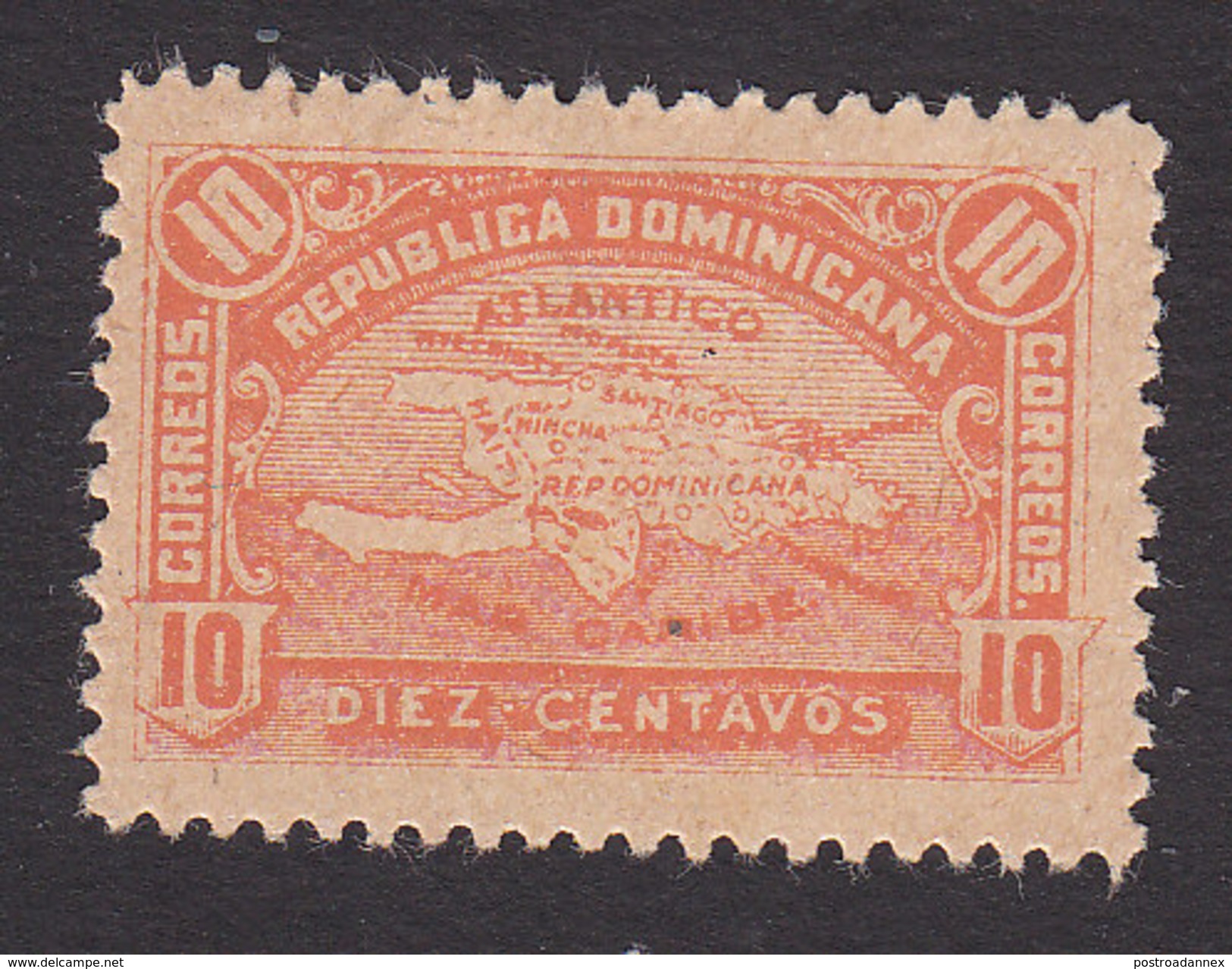 Dominican Republic, Scott #116, Mint Hinged, Map, Issued 1900 - Dominican Republic