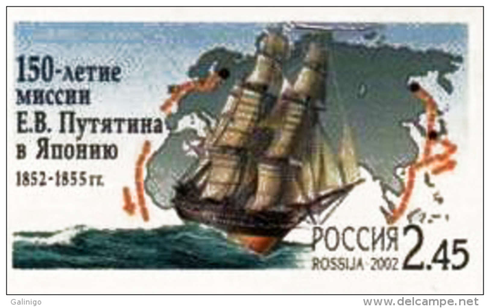 2002-125 Postal Card Stamped Stationery Russia Russland Russie Rusia- 150th Ann Of The Mission E.Putyatin In Japan-ships - Esploratori