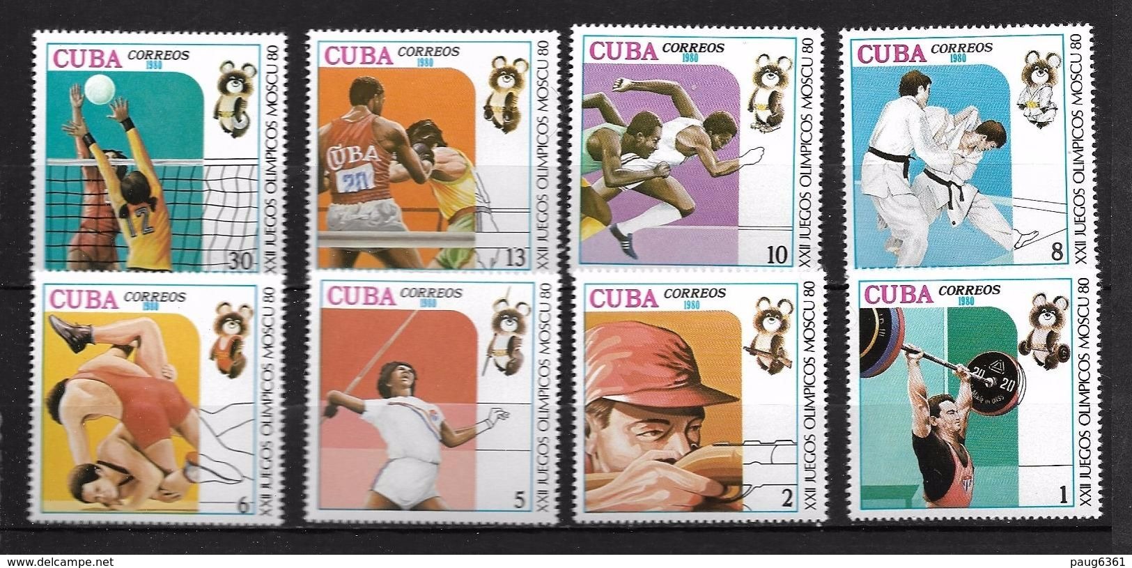 CUBA 1980 JO MOSCOU  YVERT N°2170/77  NEUF MNH** - Summer 1980: Moscow