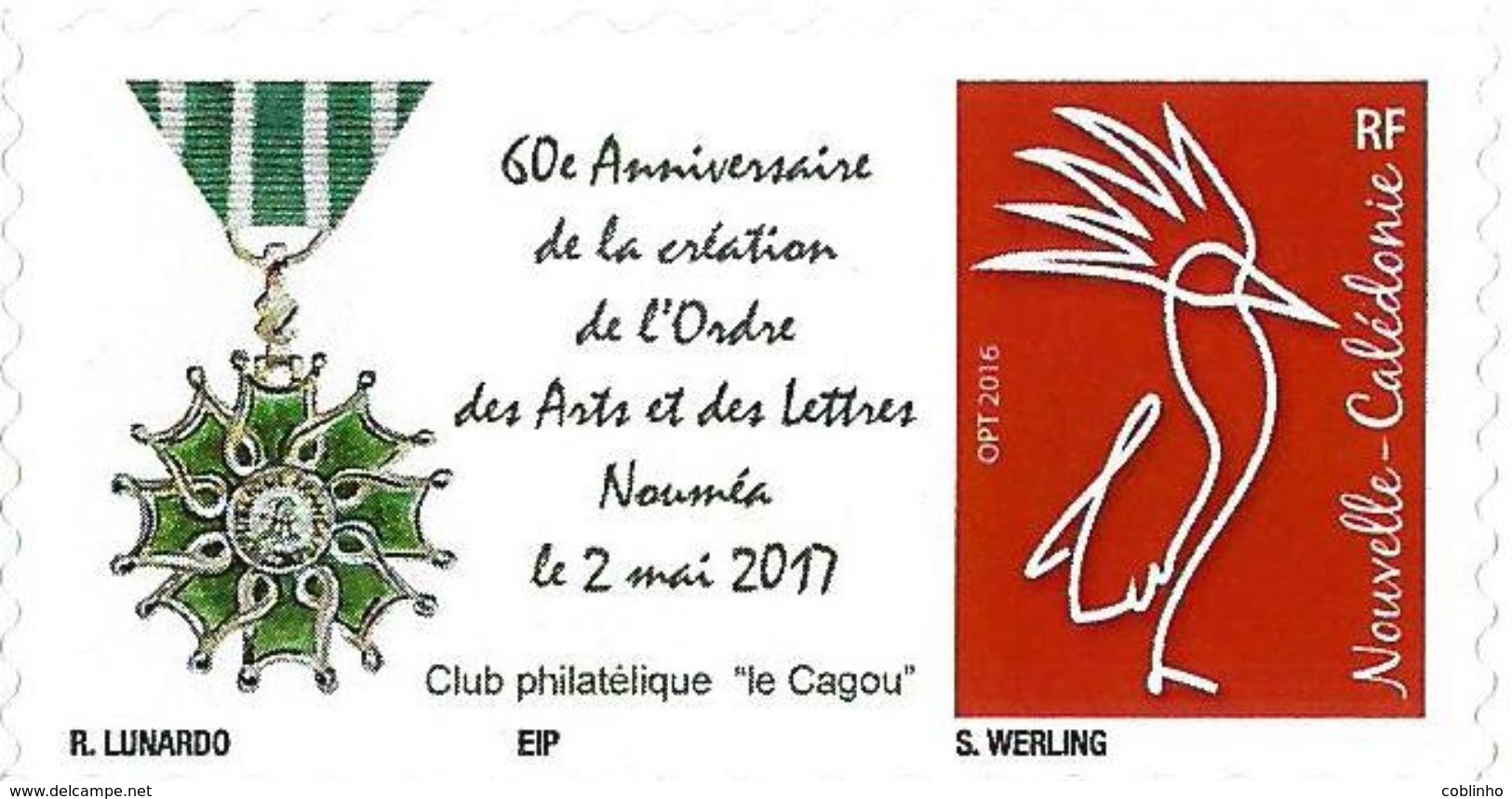 NOUVELLE CALEDONIE (New Caledonia)- Timbre Personnalisé - 2017 - Médaille (medal) - Unused Stamps