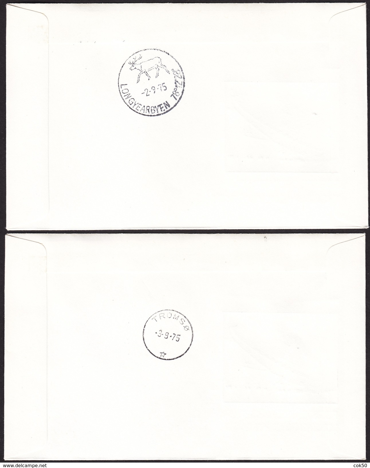 NORWAY - 1975 «SAS First Flight Tromsø-Longyearbyen And Longyearbyen-Tromsø» With Arrival Postmarks On Reverse Side - Vols Polaires