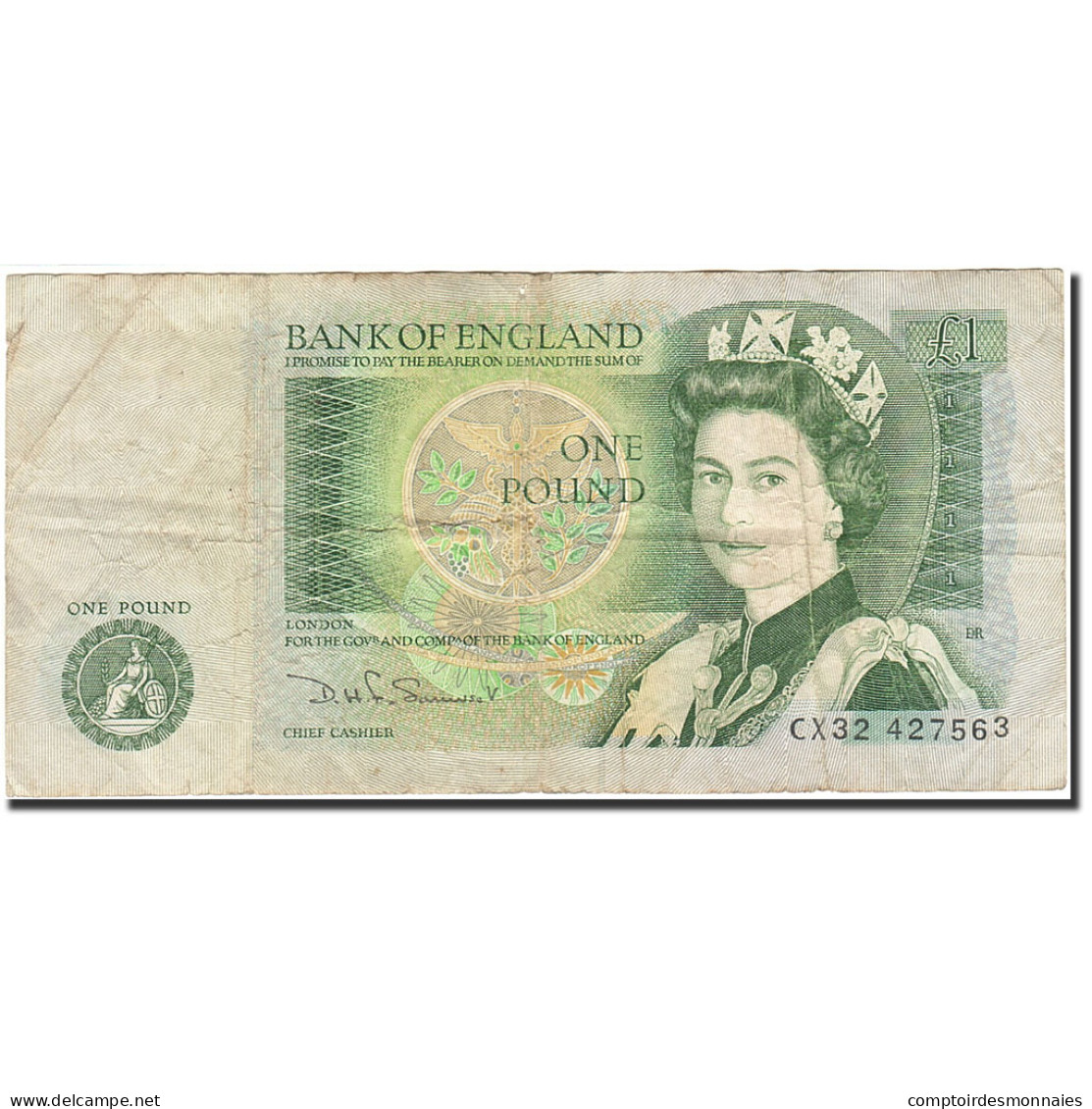 Billet, Grande-Bretagne, 1 Pound, 1971-1982, Undated (1978-1984), KM:377b, B - 1 Pond