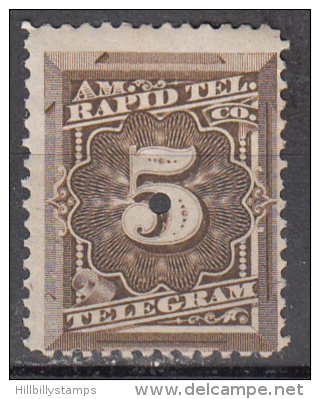 United States    Scott No.  IT 3    Used-punched     Year 1881 - Télégraphes