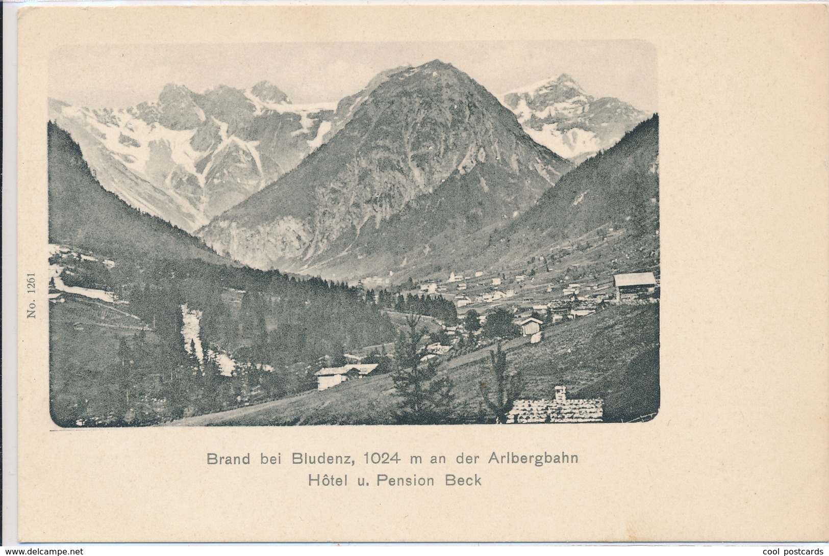 AUSTRIA, BRAND BEI BLUDENZ, HOTEL UND PENSION BECK, EX Cond. PC, Unused, Pre 1904 - Bludenz