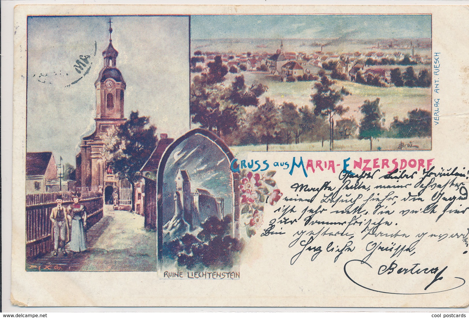 AUSTRIA, MARIA ENZERSDORF, RUINE LIECHTENSTEIN, EX Cond. PC, Used, 1900 - Maria Enzersdorf