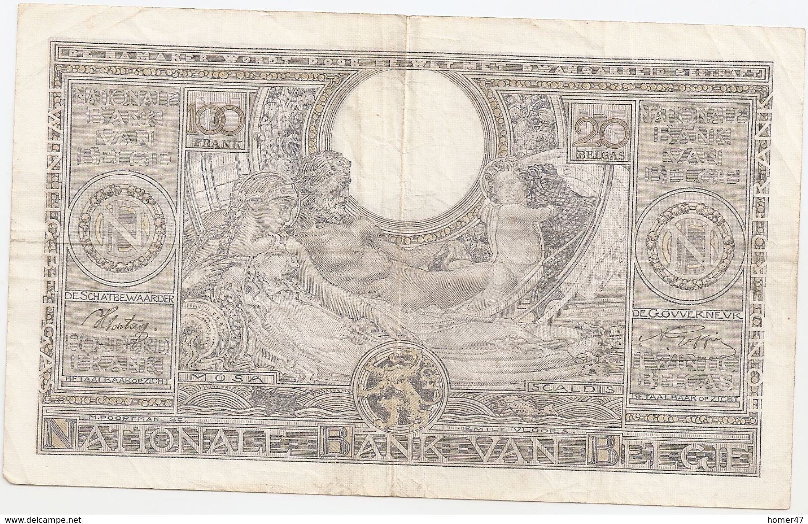 100 Fr - 23.07.42 - 100 Francs & 100 Francs-20 Belgas