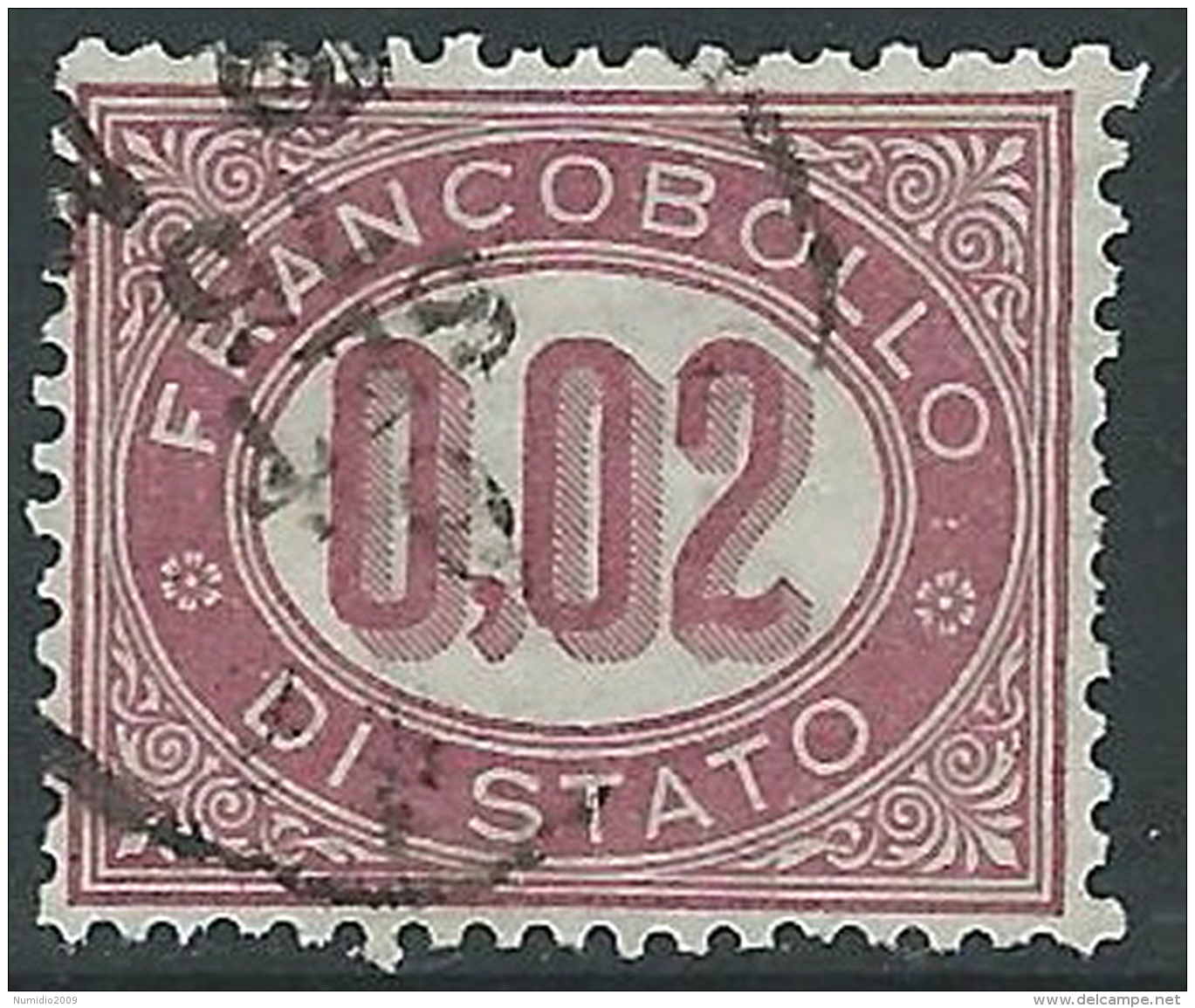 1875 REGNO USATO SERVIZIO DI STATO 2 CENT - R9-3 - Servizi