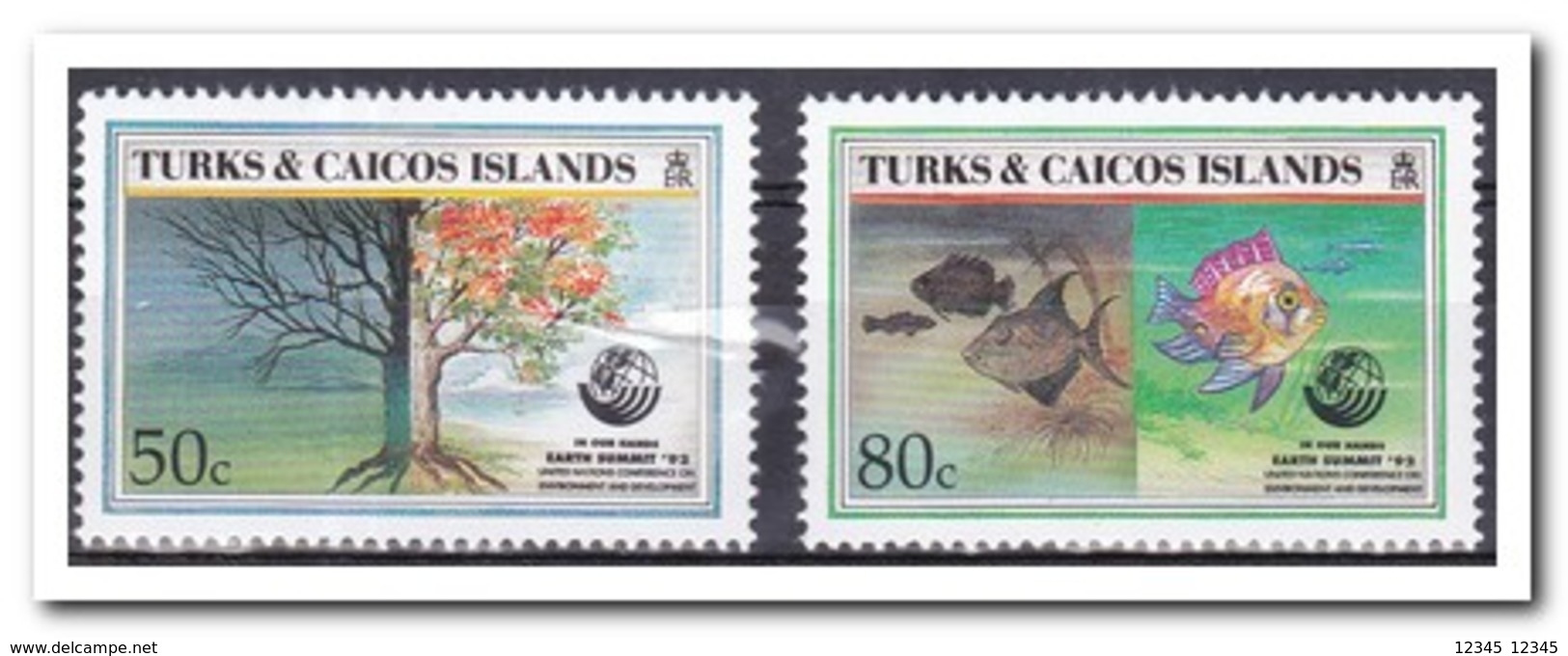 Turks & Caicos 1993, Postfris MNH, Trees, Fish - Turks- En Caicoseilanden