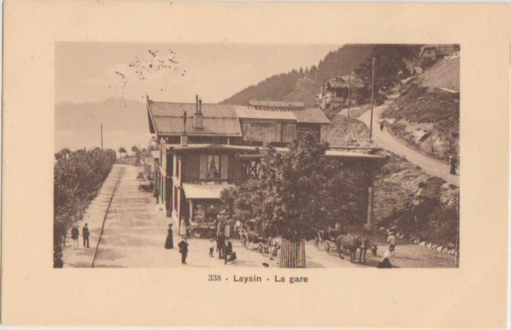 CPA SUISSE VD LEYSIN La Gare Du Chemin De Fer Timbre 1910 - Leysin