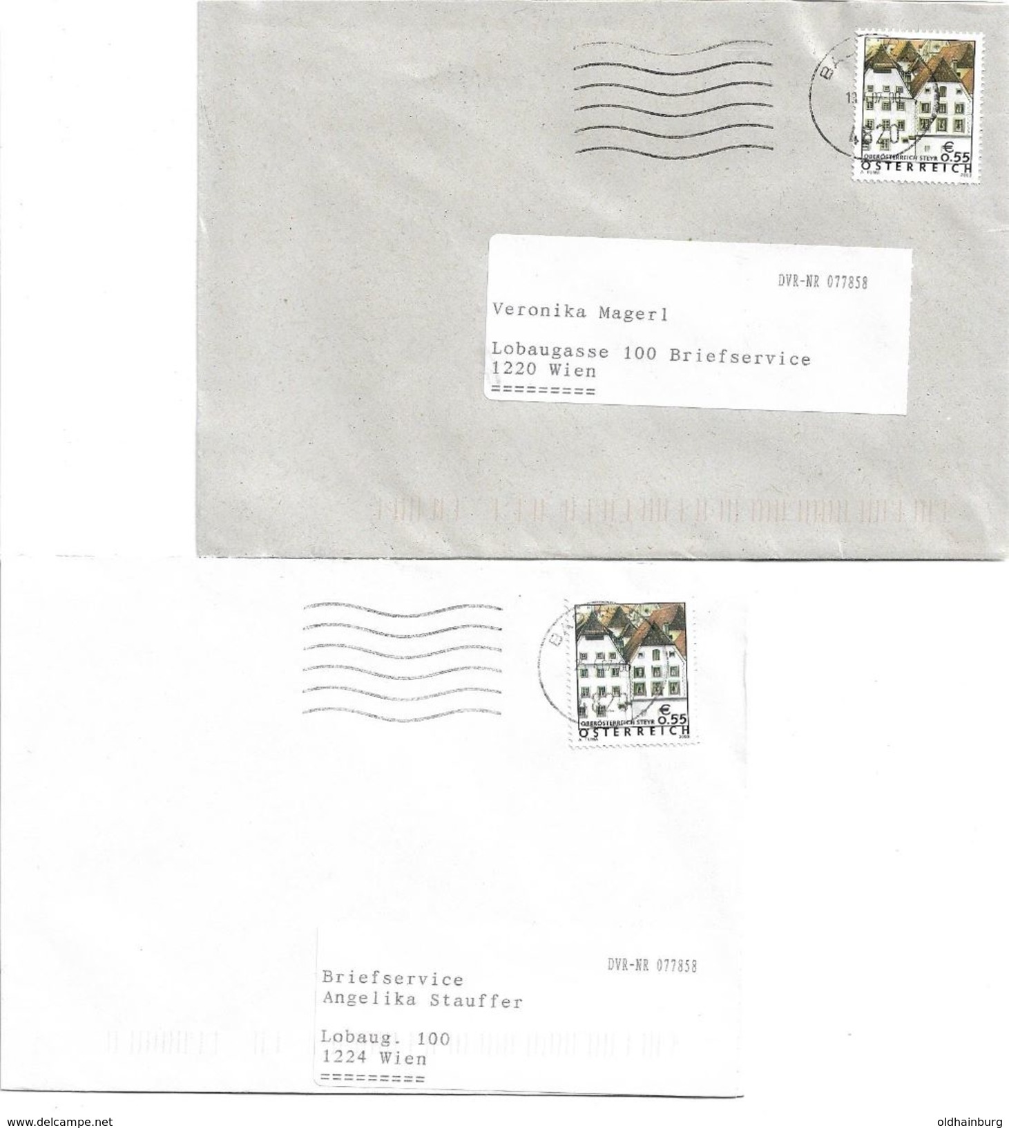 4153t: Euro- Spezial, 55 Cent In 2 Deutlichen Farbvarianten, Bedarfspost 4820 Bad Ischl> Wien - Errors & Oddities