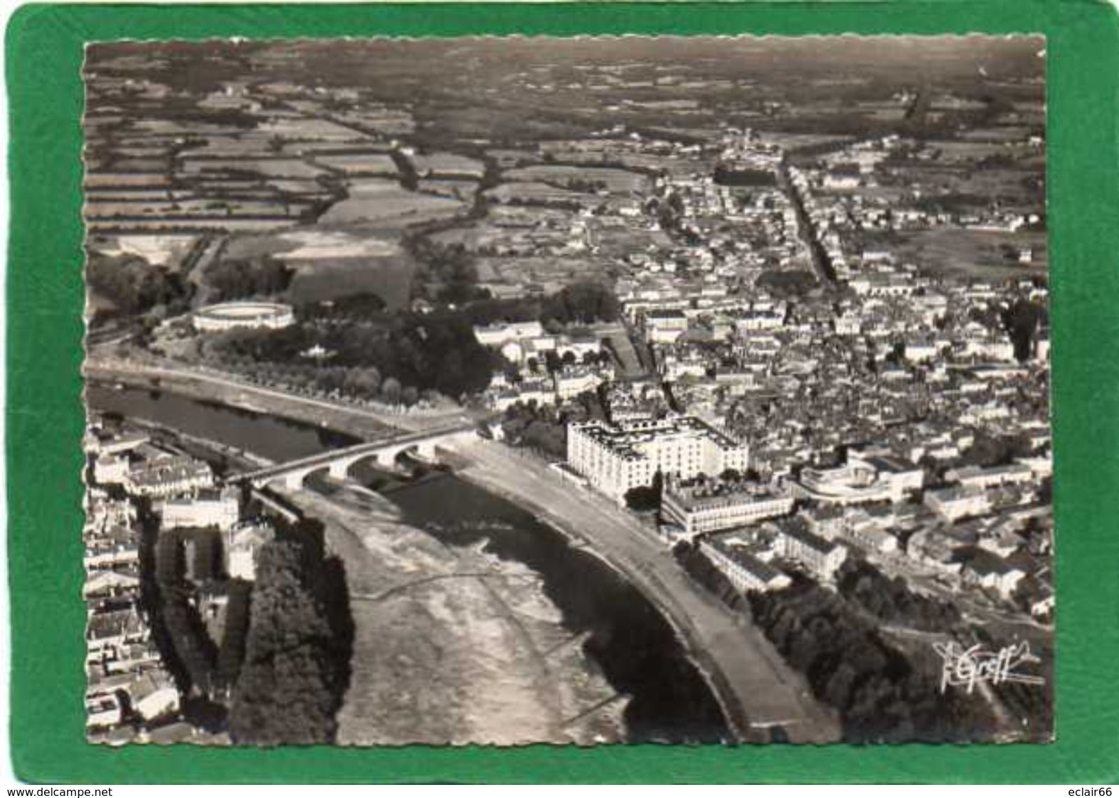 40   DAX -vue Aérienne-beau Plan -EDit GREFF -1952 -cpm SM GRD FORMAT  Noir Et Blanc - Dax