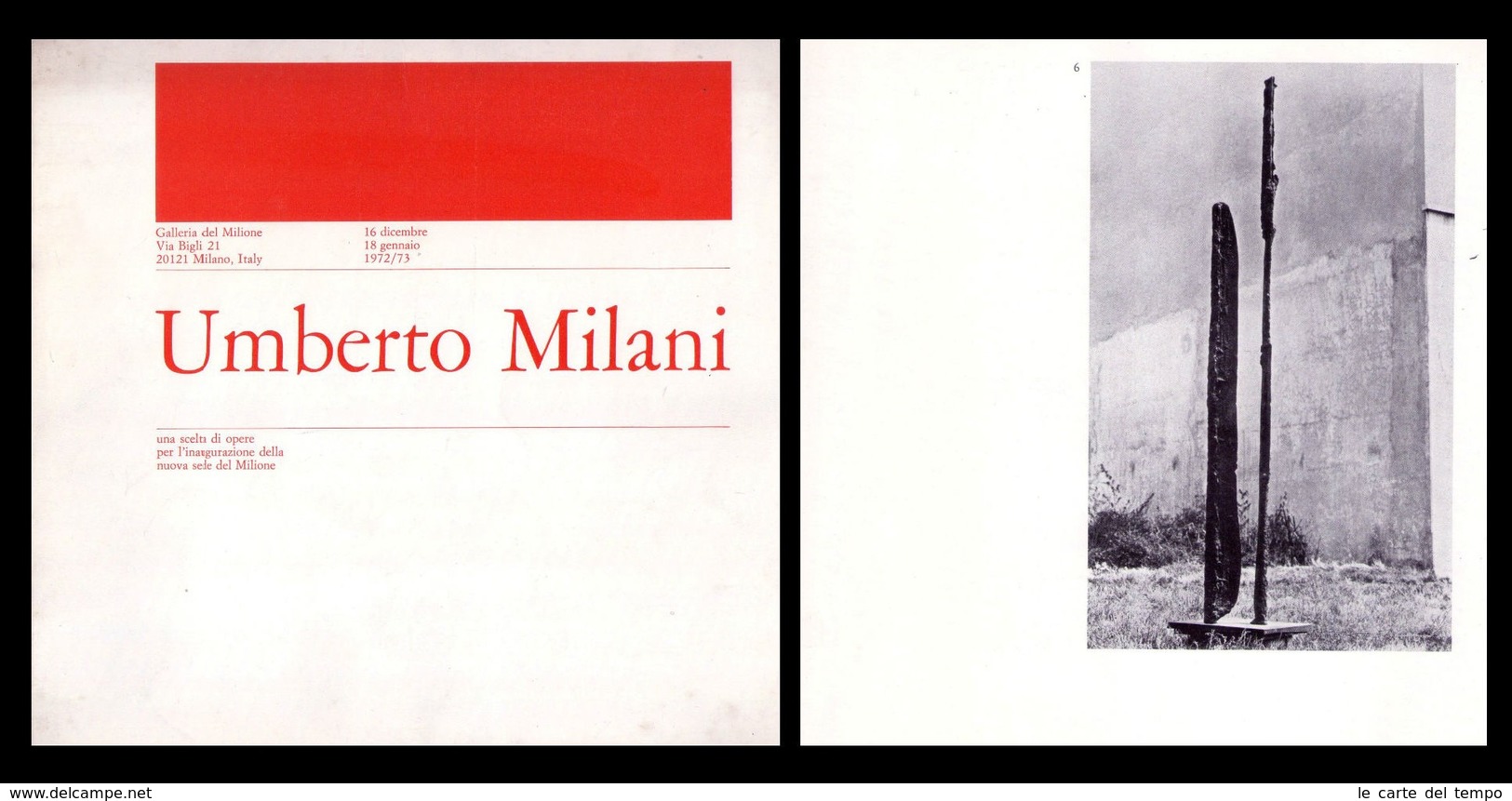 Catalogo Mostra UMBERTO MILANI. Galleria Del Milione - Milano Dal 16 Dicembre 1972 - Arts, Architecture