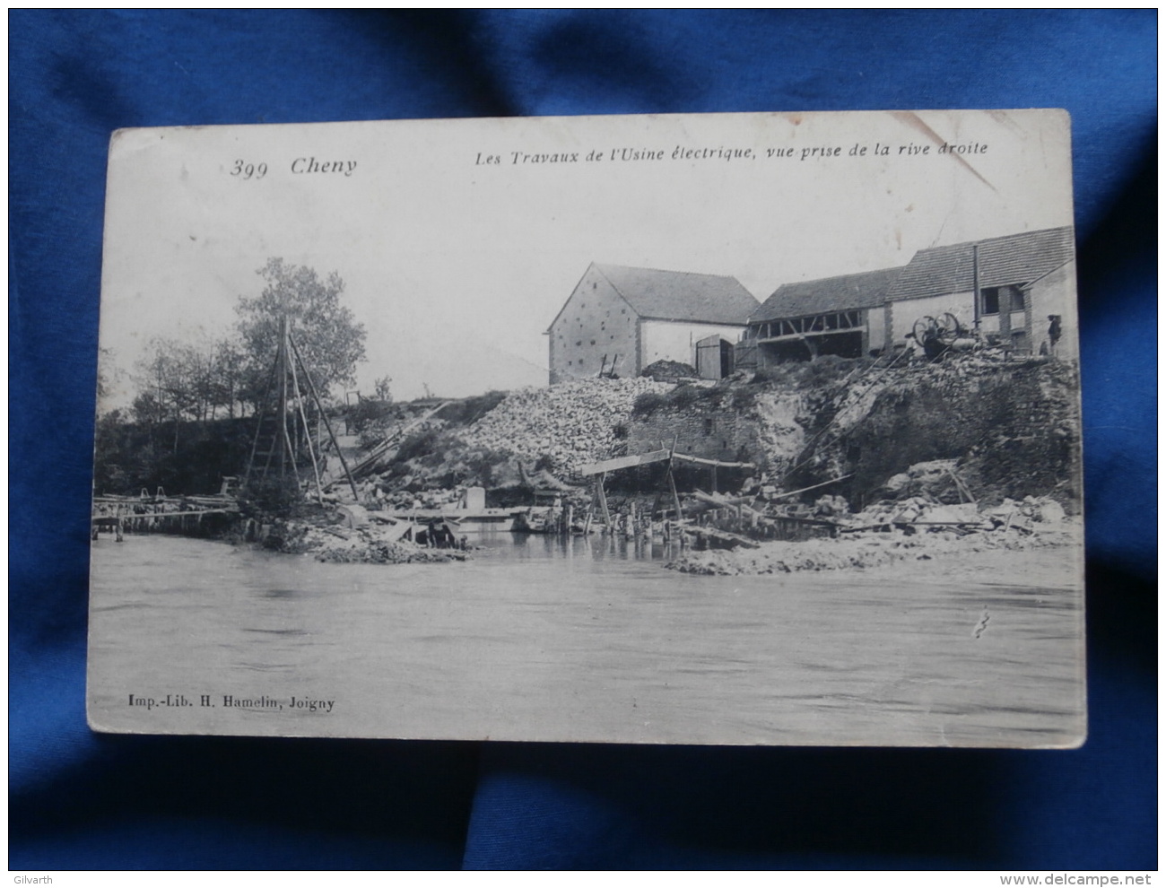 Cheny  Les Travaux De L'usine électrique, Vue Prise De La Rive Droite - Ed. Hamelin 399 - Circulée - L318 - Cheny