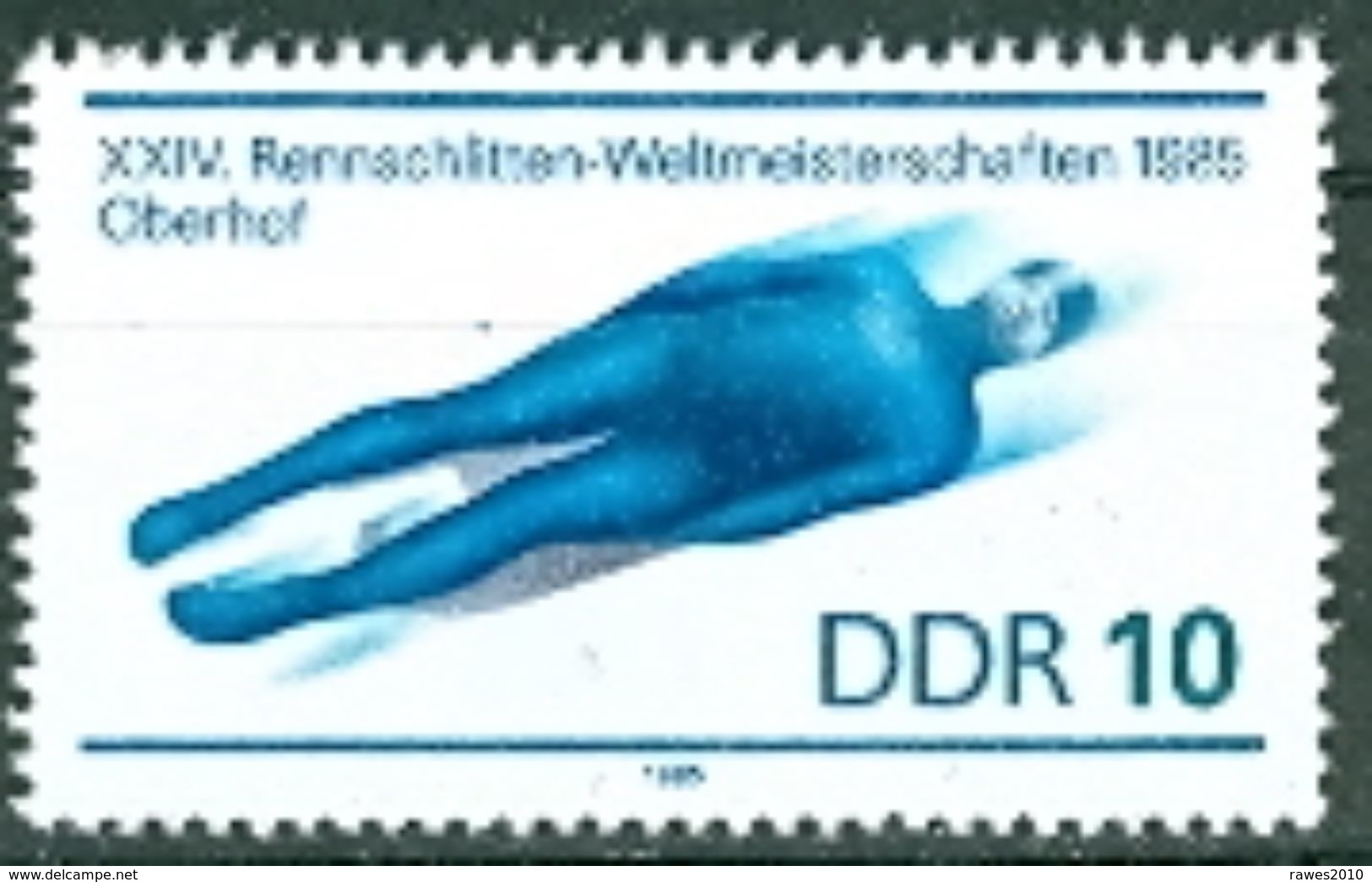 DDR 1985 Mi. 2923 Postfr. + Gest. Rennrodel - Weltmeisterschaft Rodeln Oberhof - Autres & Non Classés