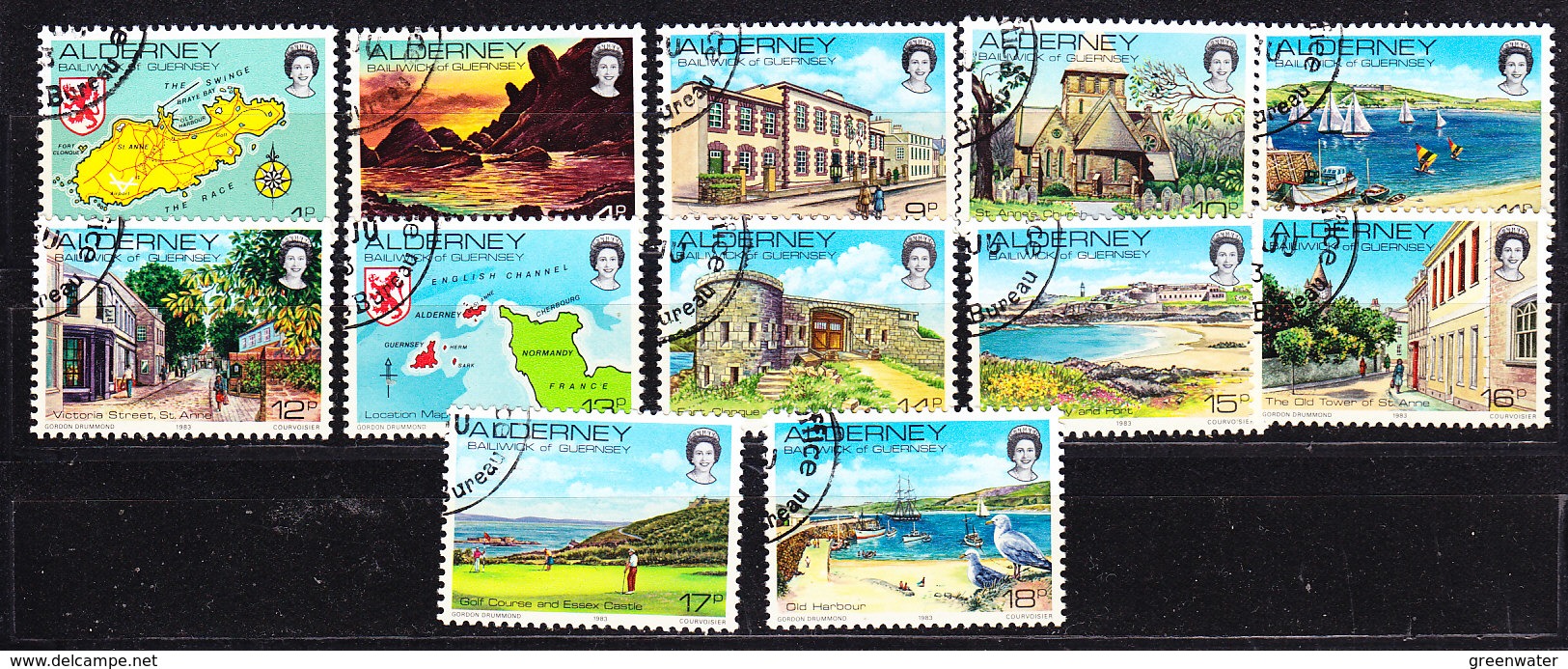 Alkderney 1983 Definitives 12v Used Cto (ALD001) Stamps With Full Gum - Alderney