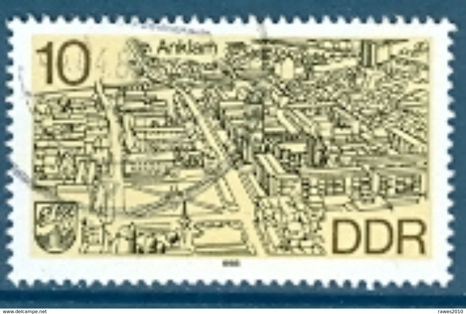 DDR 1988 Mi. 3162 Postfr. + Gest. Kreisstadt Anklam Stadtansicht - Andere & Zonder Classificatie