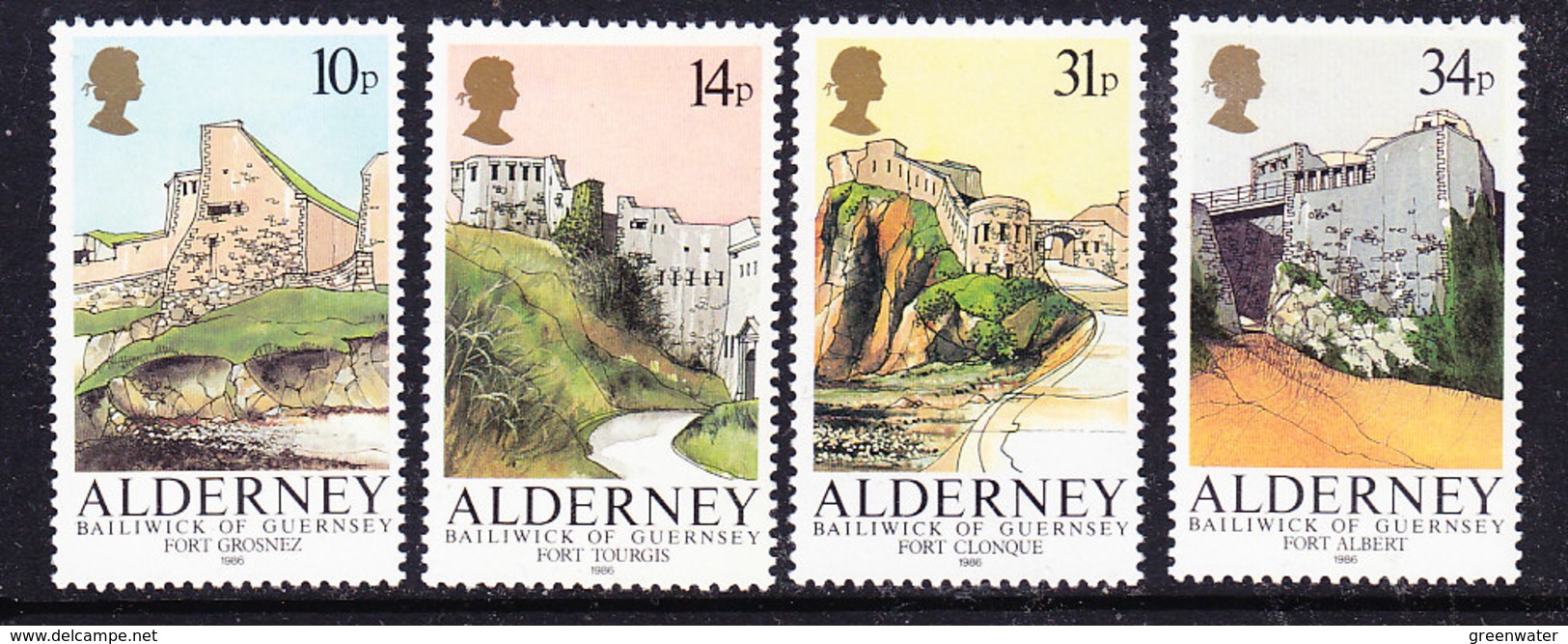 Alderney 1986 Alderney Forts 4v  ** Mnh (ALD106) - Alderney