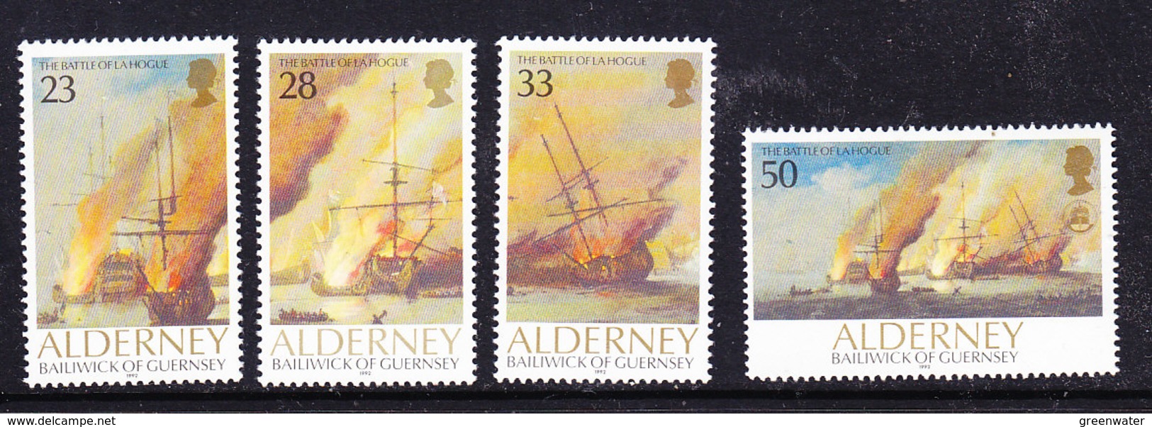 Alderney 1992 Battle Of La Hogue 4v ** Mnh (ALD111) - Alderney