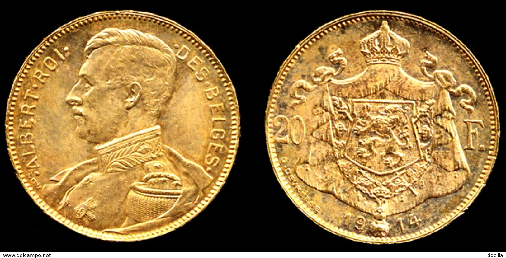 [DO] BELGIO - Alberto I 20 FRANCHI 1914 (Oro /Gold /Or) - 20 Francs & 4 Belgas