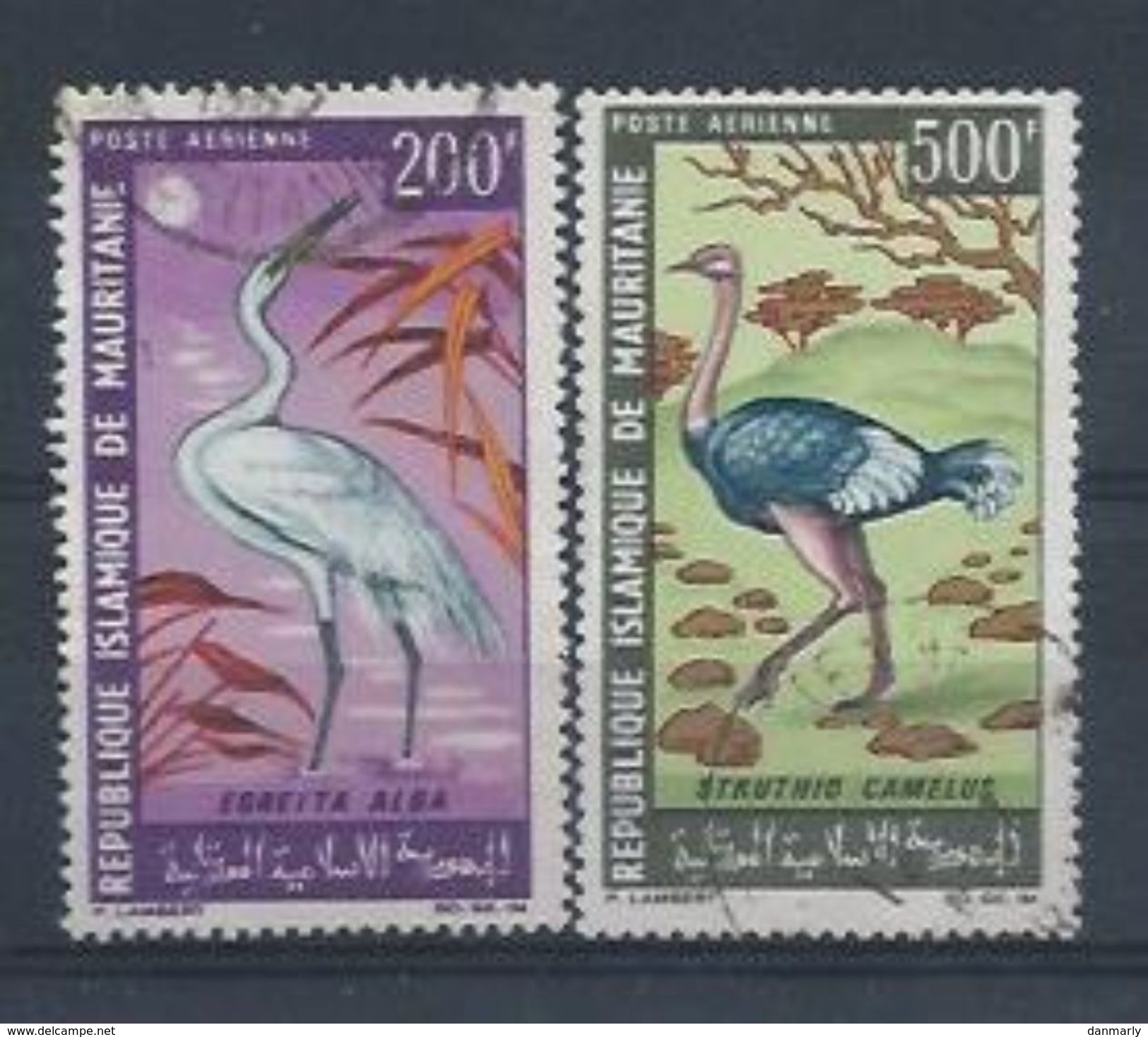 MAURITANIE  : Y&T(o) PA N° 65 & 66 " Autruche Et Aigrette" - Struzzi