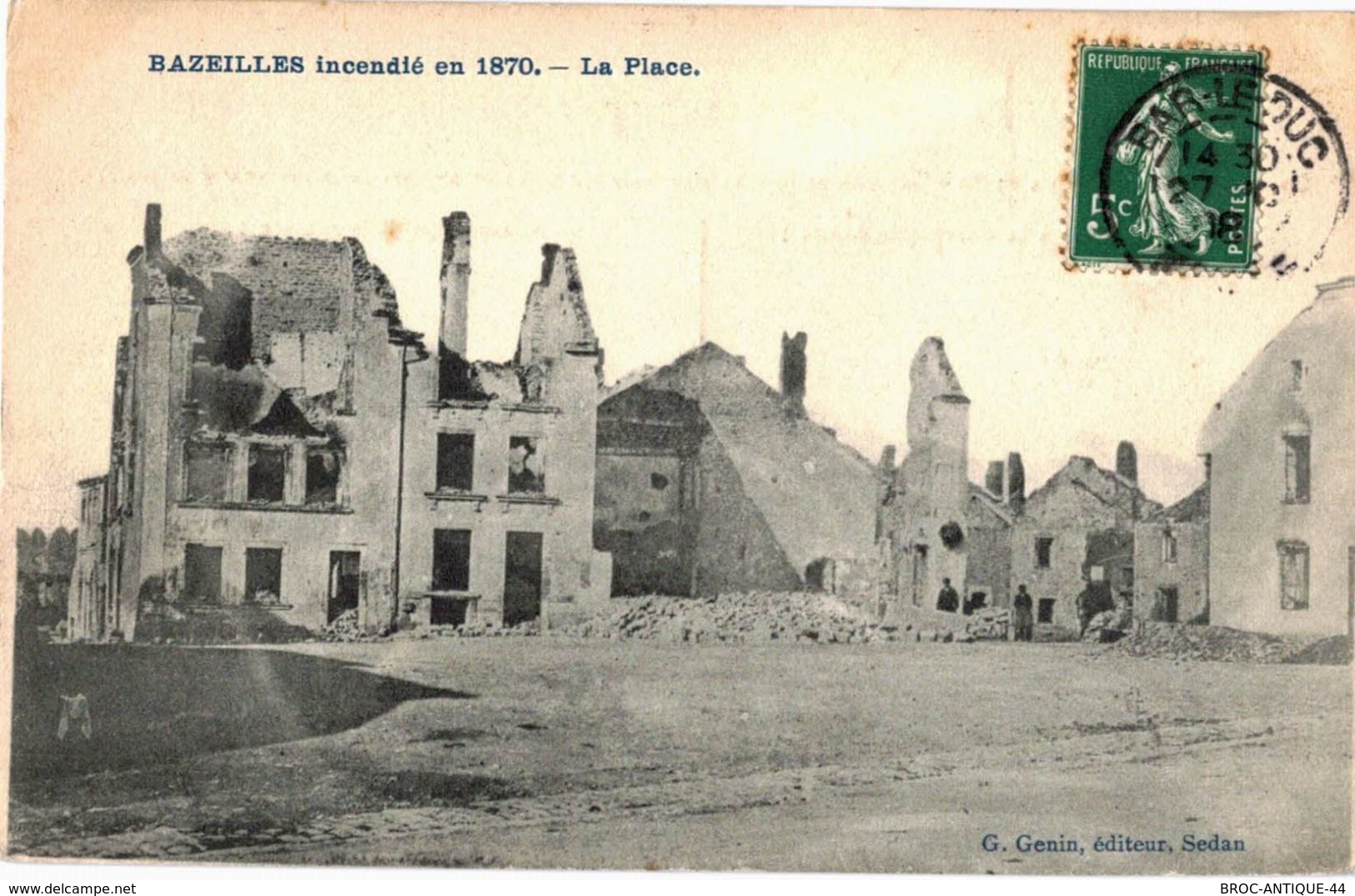 CPA N°660 -  BAZEILLES INCENDIE EN 1870 - LA PLACE - Autres & Non Classés