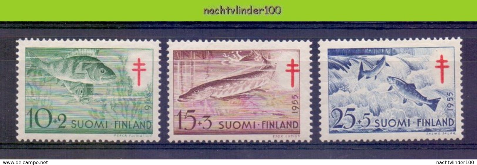 Nbm0626 FAUNA VISSEN FISH FISCHE POISSONS MARINE LIFE  FINLAND 1955 ONG/MH - Peces