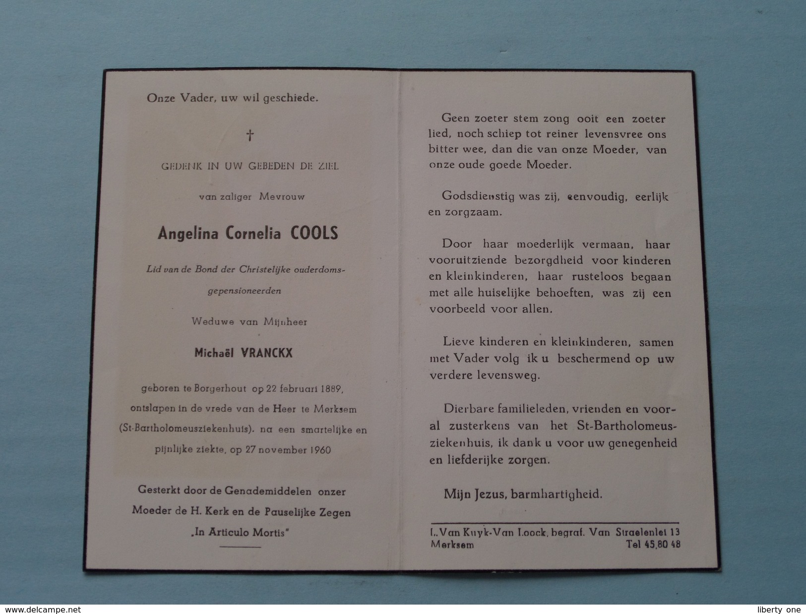 BORGERHOUT : Menu HUWELIJK : Angelina COOLS & Michel VRANCKX 17 Februari 1912 + XTRA 2 X DP ( Zie Foto Voor Details ) !! - Menus