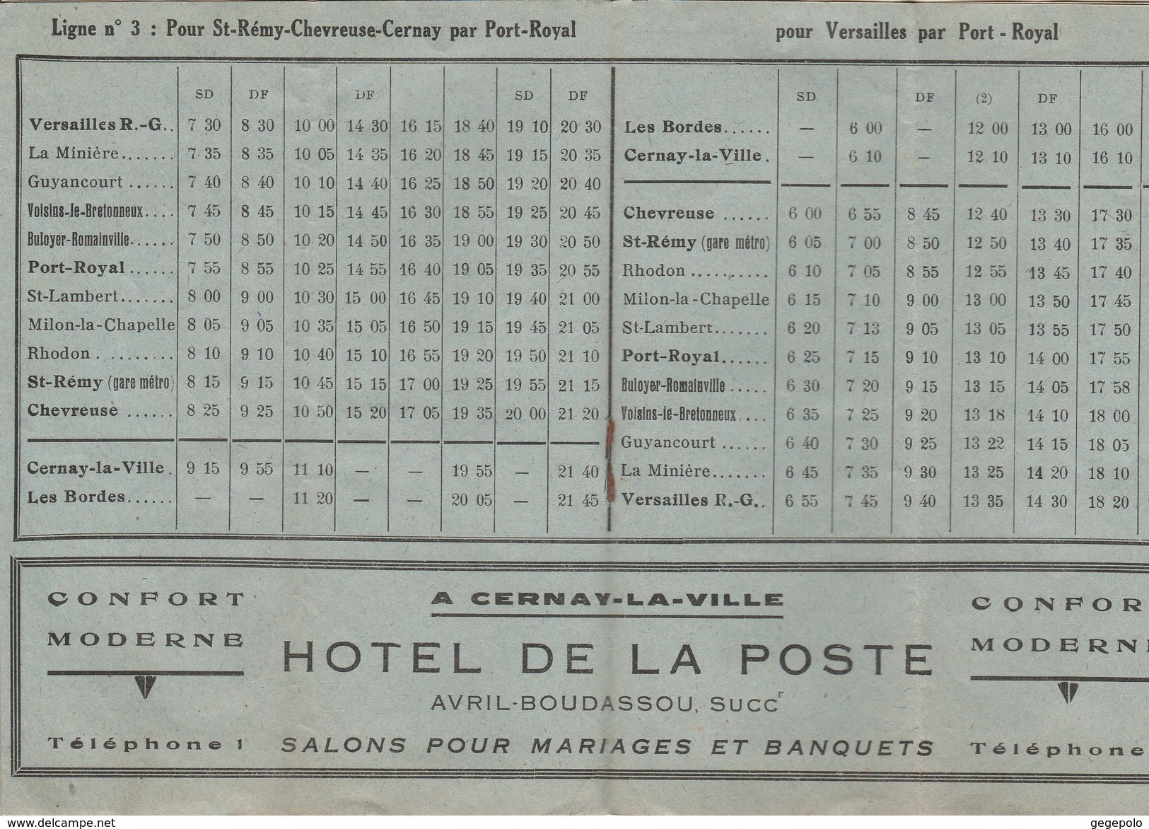 78 ( France ) - HORAIRES des services automobiles de la Vallée de Chevreuse ( 12 pages 11,3 cm x 15 cm ) rare