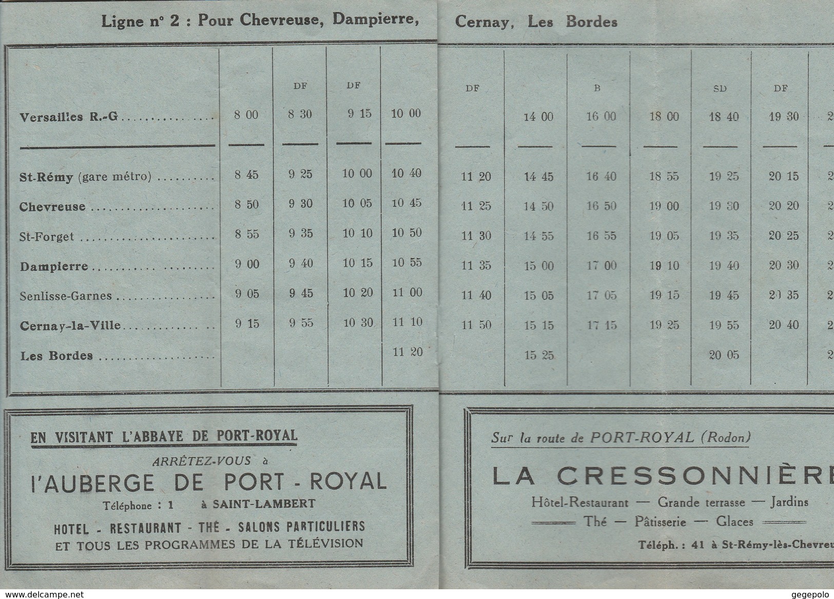 78 ( France ) - HORAIRES des services automobiles de la Vallée de Chevreuse ( 12 pages 11,3 cm x 15 cm ) rare