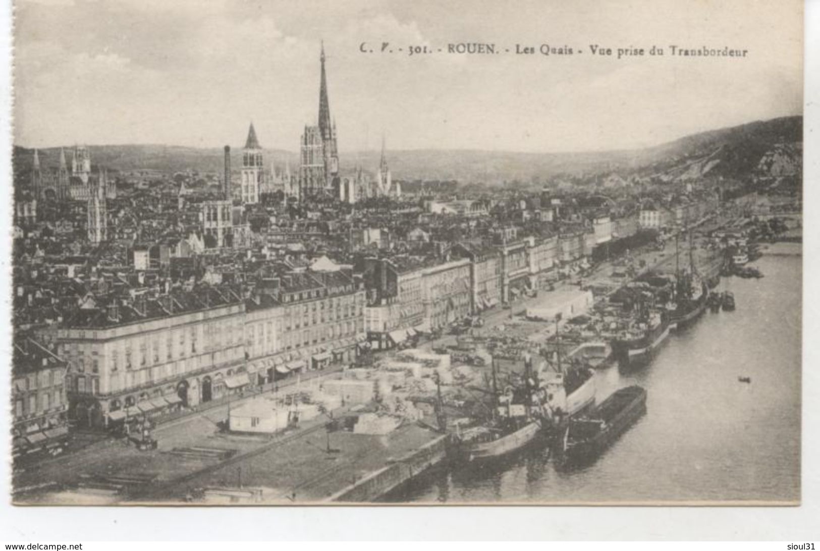 76  ROUEN  LES QUAIS VUE PRISE DU TRANSBORDEUR  BE  Z222 - Rouen