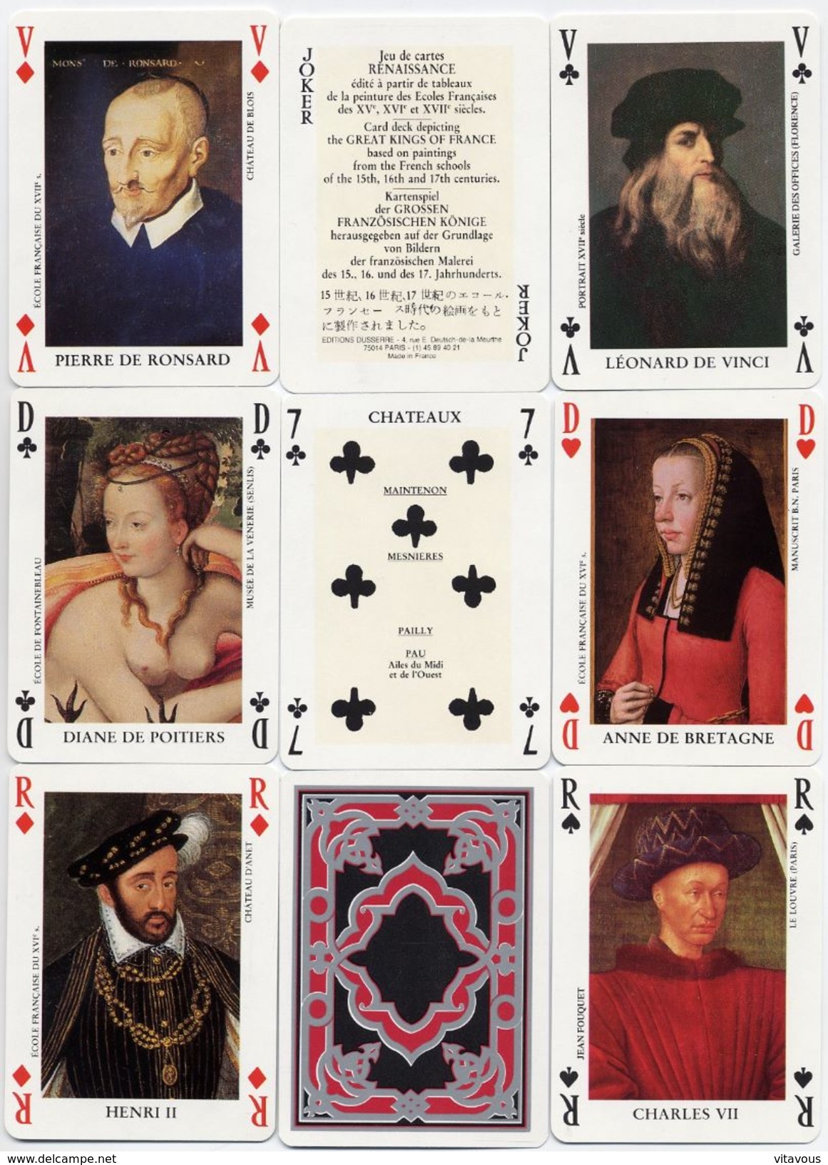 Jeu Renaissance De 54 Cartes François 1er - 54 Cartes