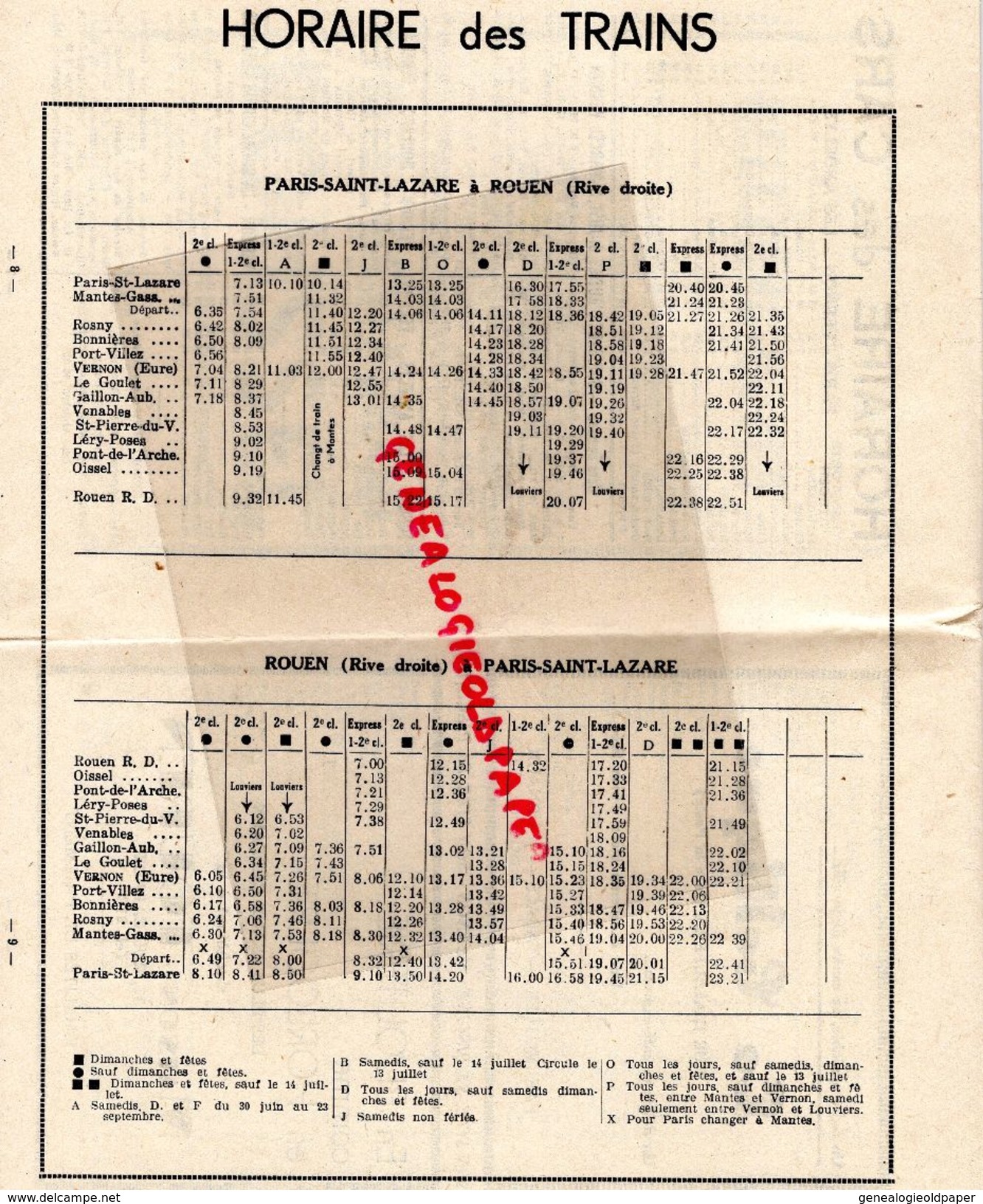 27 - VERNON - TOURISTIQUE SES HOTELS RESTAURANTS - SUPPLEMENT LE DEMOCRATE 19-6-1956-HORAIRE TRAINS CARS -PECHE-PARIS - Tourism Brochures