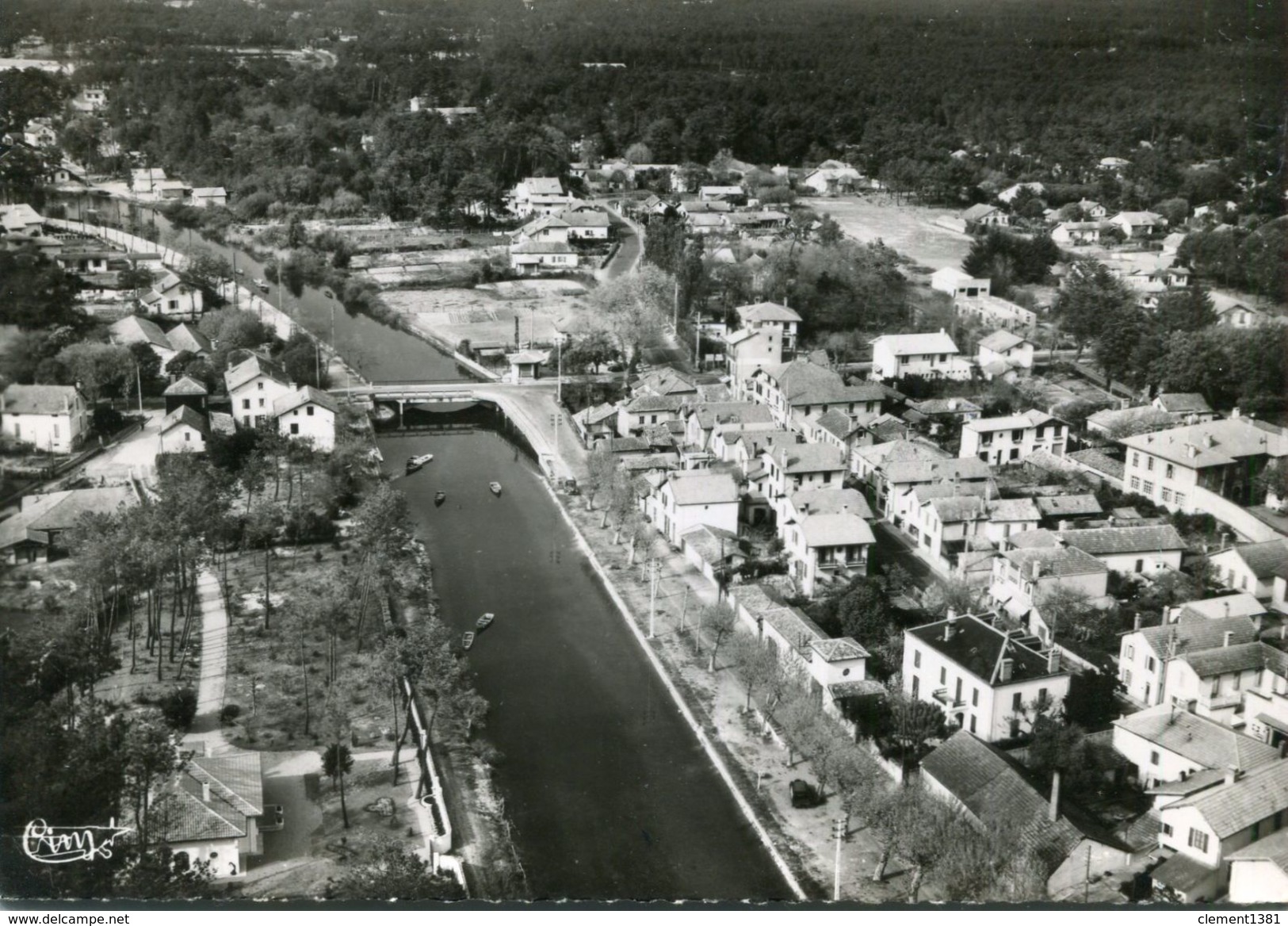 Capbreton Route De La Plage Et Le Boudigau Vue Aerienne Circulee En 1960 - Capbreton