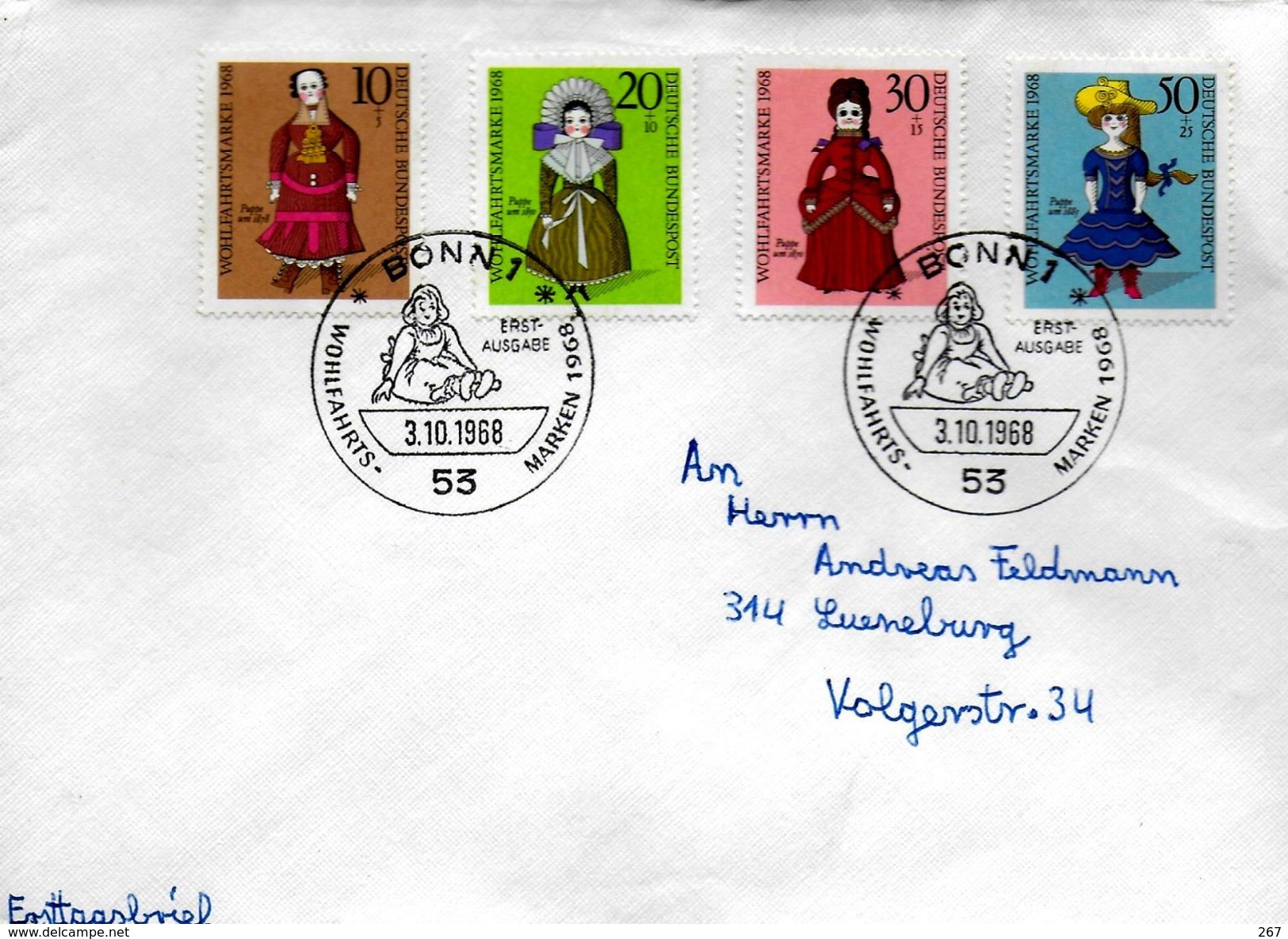 ALLEMAGNE    FDC   1968 Poupées De Nuremberg - Dolls