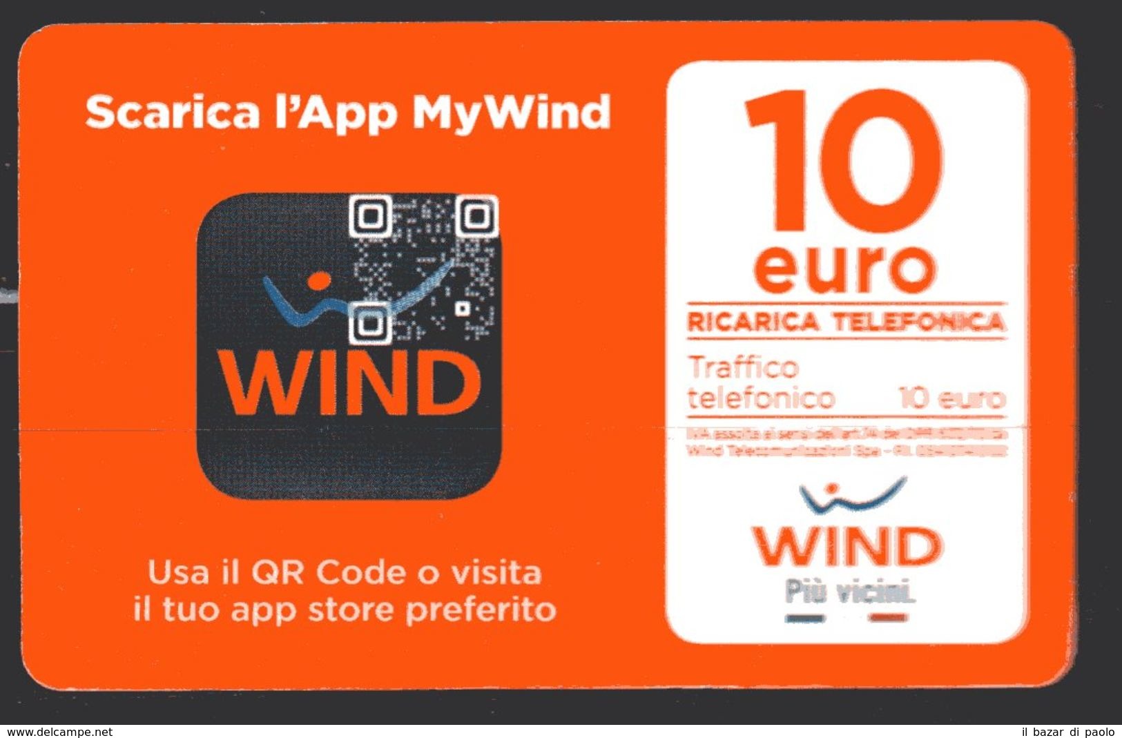 REF.17 - WIND - 10 &euro; - SCARICA L' APP MY WIND - VALIDITA 31.12.2019 - Schede GSM, Prepagate & Ricariche