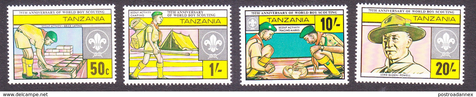 Tanzania, Scott #205-208, Mint Hinged, Scouting, Issued 1982 - Tanzanie (1964-...)