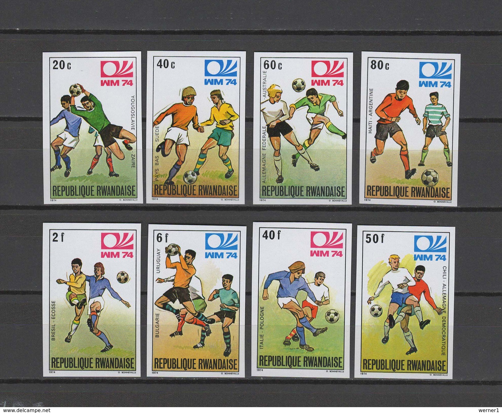 Rwanda 1974 Football Soccer World Cup Set Of 8 Imperf. MNH -scarce- - 1974 – Germania Ovest